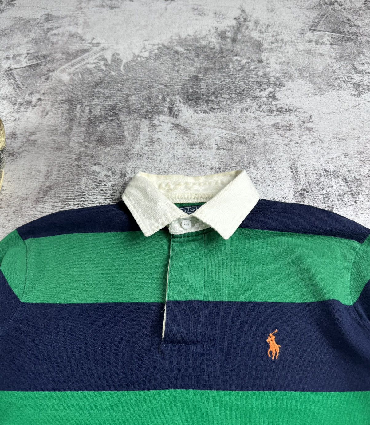 Polo Ralph Lauren Vintage 90S Polo Ralph Lauren Striped Green Retro OldMoney Pullover Longsleeve Size US S / EU 44-46 / 1 - 7 Thumbnail