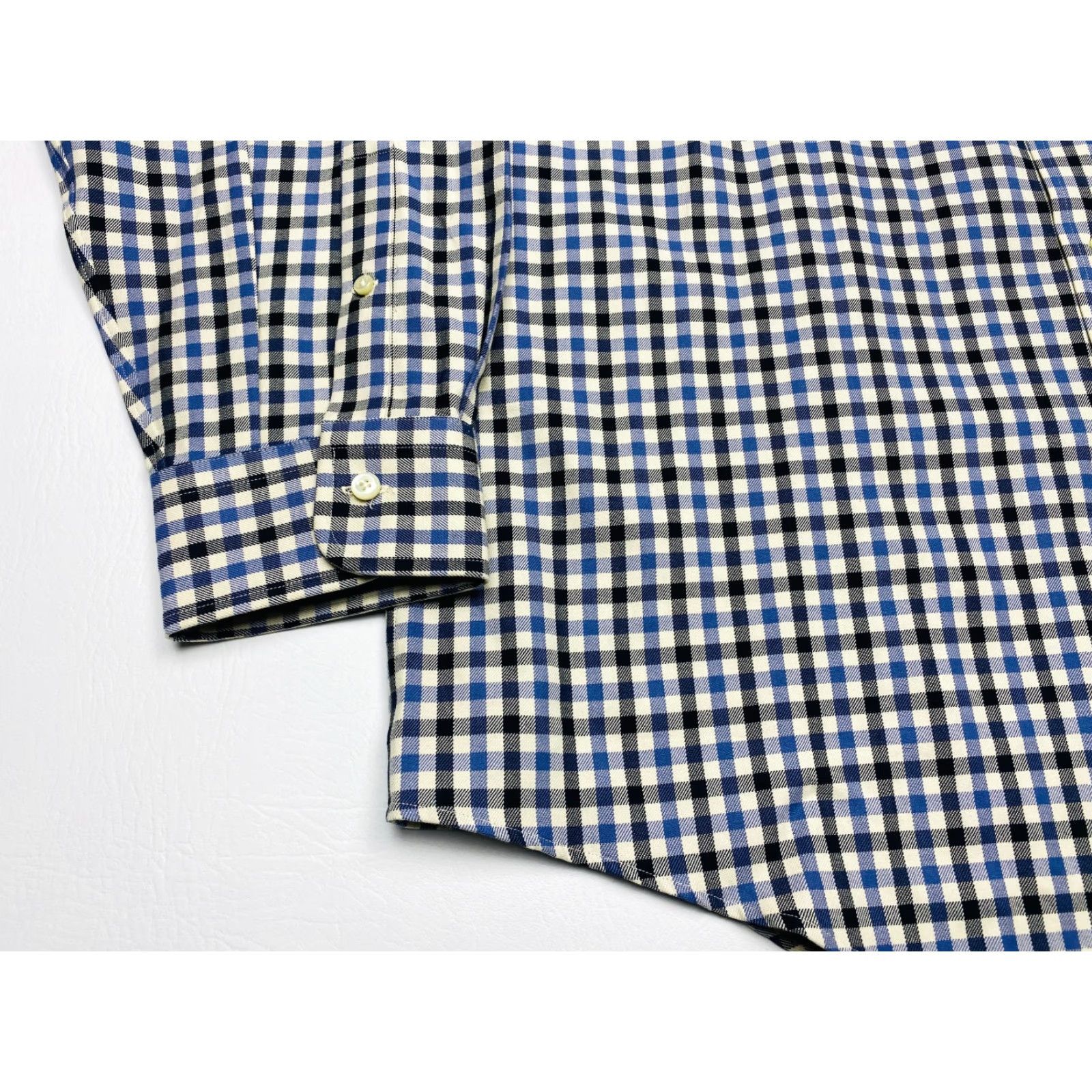 Lands' End NWT Lands' End Flannel Shirt Mens XL 17 Blue Check Button Up Long Sleeve Cotton Size US XL / EU 56 / 4 - 3 Thumbnail