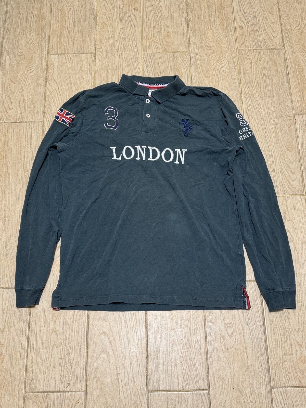 U.S. Polo Assn. × Vintage Vintage Polo Ralph Lauren Style Distressed Rugby Sweatshirt Size US L / EU 52-54 / 3 - 1 Thumbnail