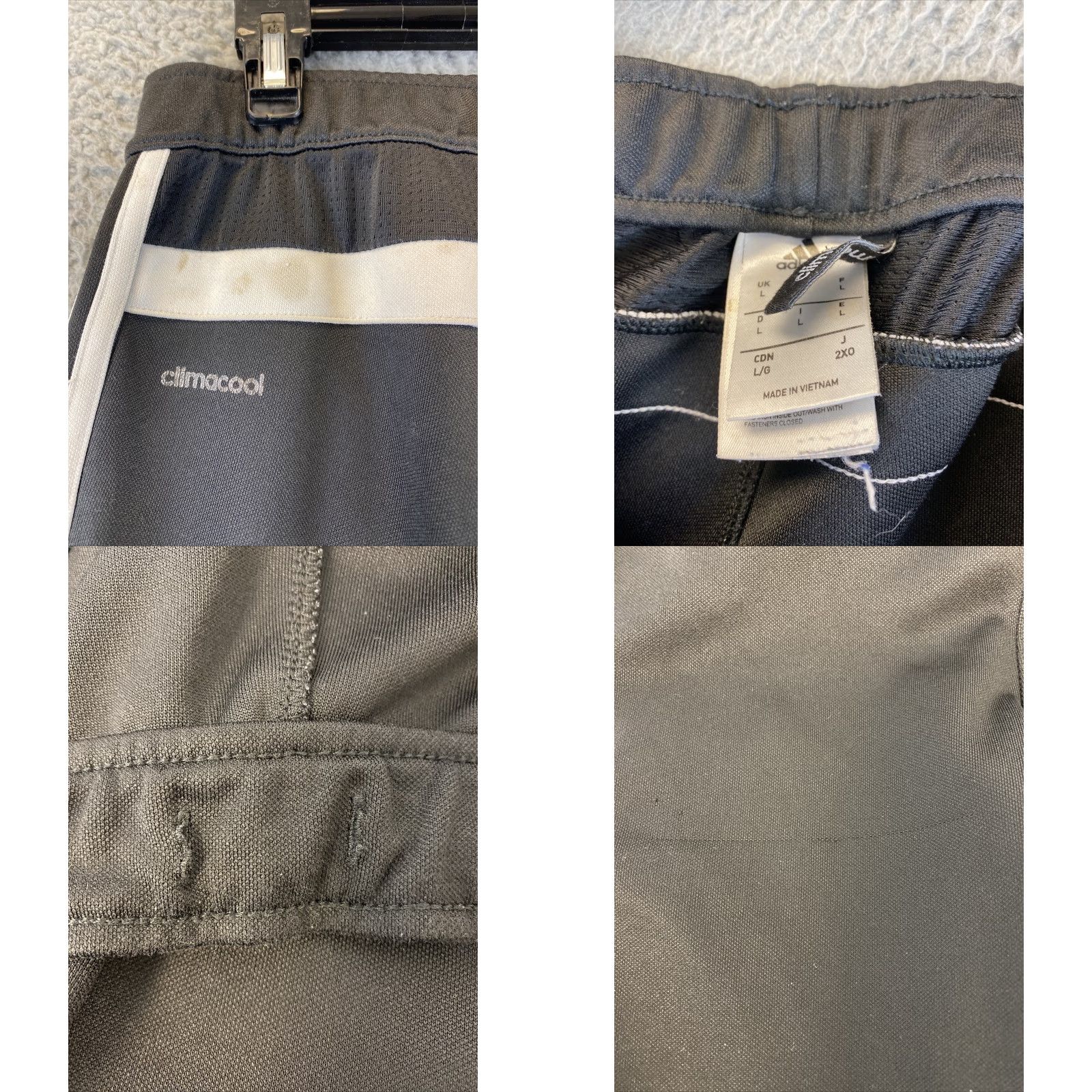Adidas VINTAGE? No. Adidas Track Pants Black Mens Large Regular Athletic Pants 34-inch Waist Inseam 32 Drawstring Side Zip 69-59 Size US 33 - 8 Thumbnail