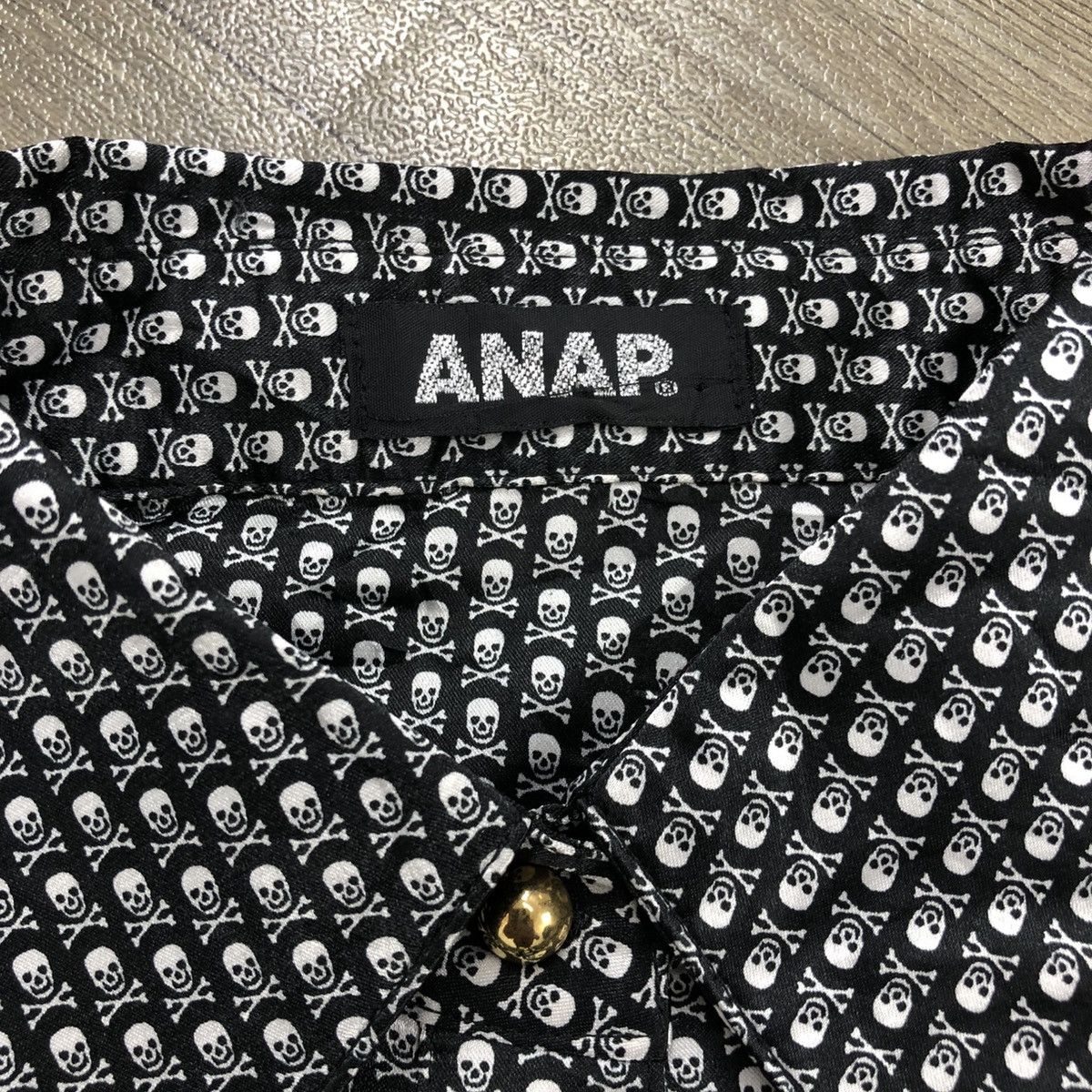 If Six Was Nine × Japanese Brand × Seditionaries 2000s Anap Skulls Full Print Lgb Gothic Goa Style Button Up Size US L / EU 52-54 / 3 - 6 Thumbnail