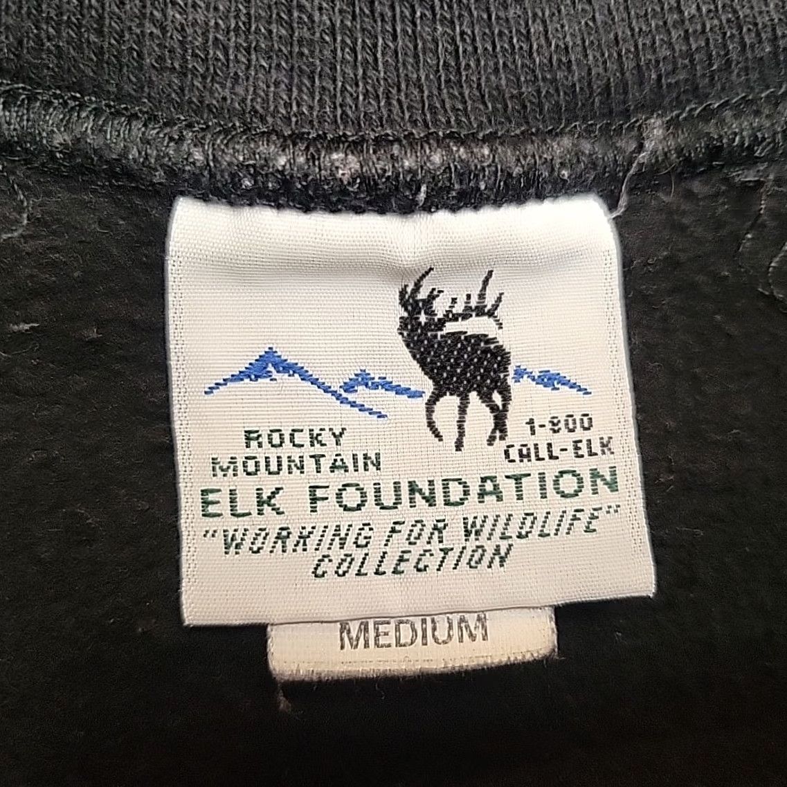 Vintage Rocky Mountain Elk Foundation Sweatshirt Mens M Black RMEF Made in USA 90s Y2K Size US M / EU 48-50 / 2 - 4 Thumbnail