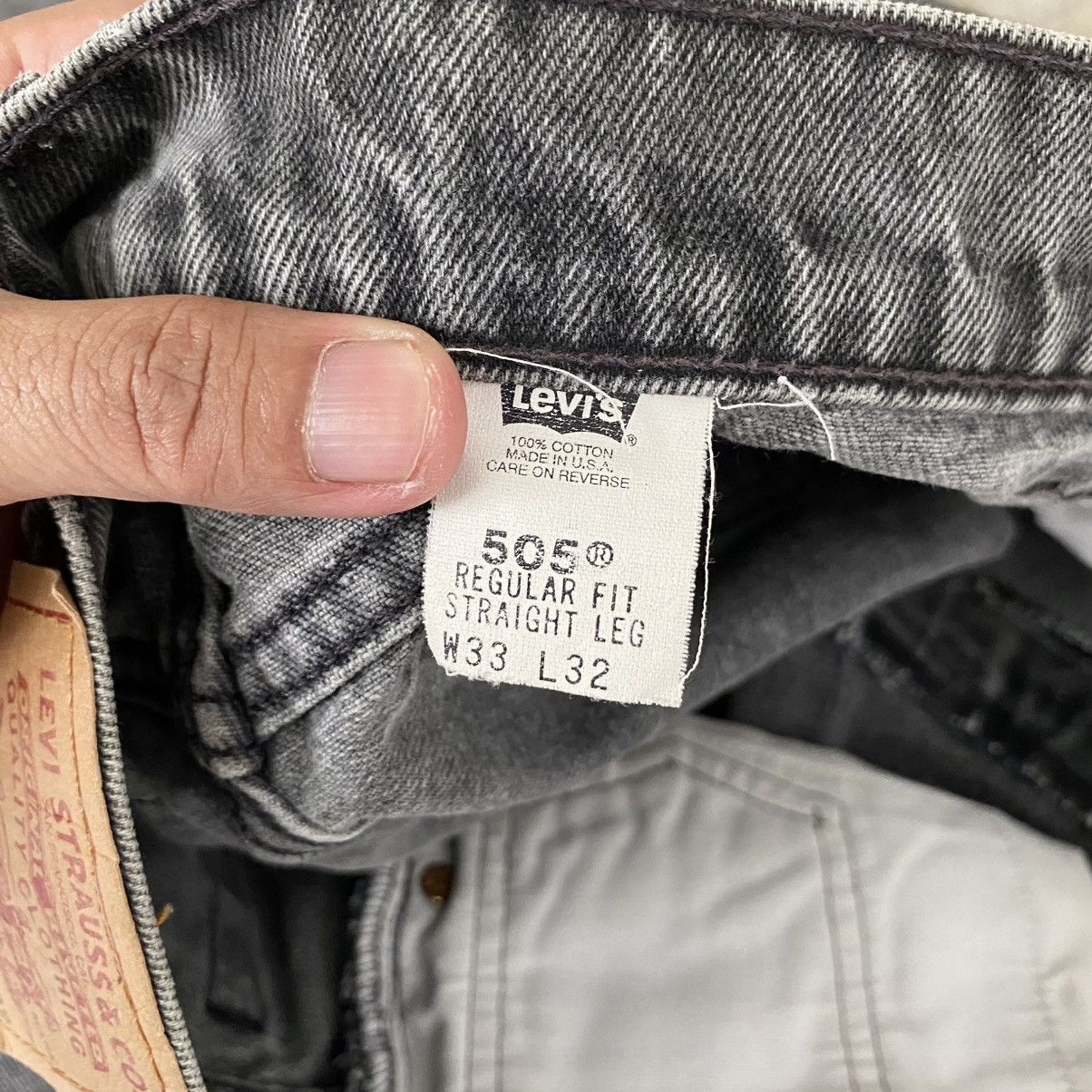 Levi's Vintage 90’s Levis 505 Faded Black Straight Leg Denim Size US 32 / EU 48 - 16 Thumbnail