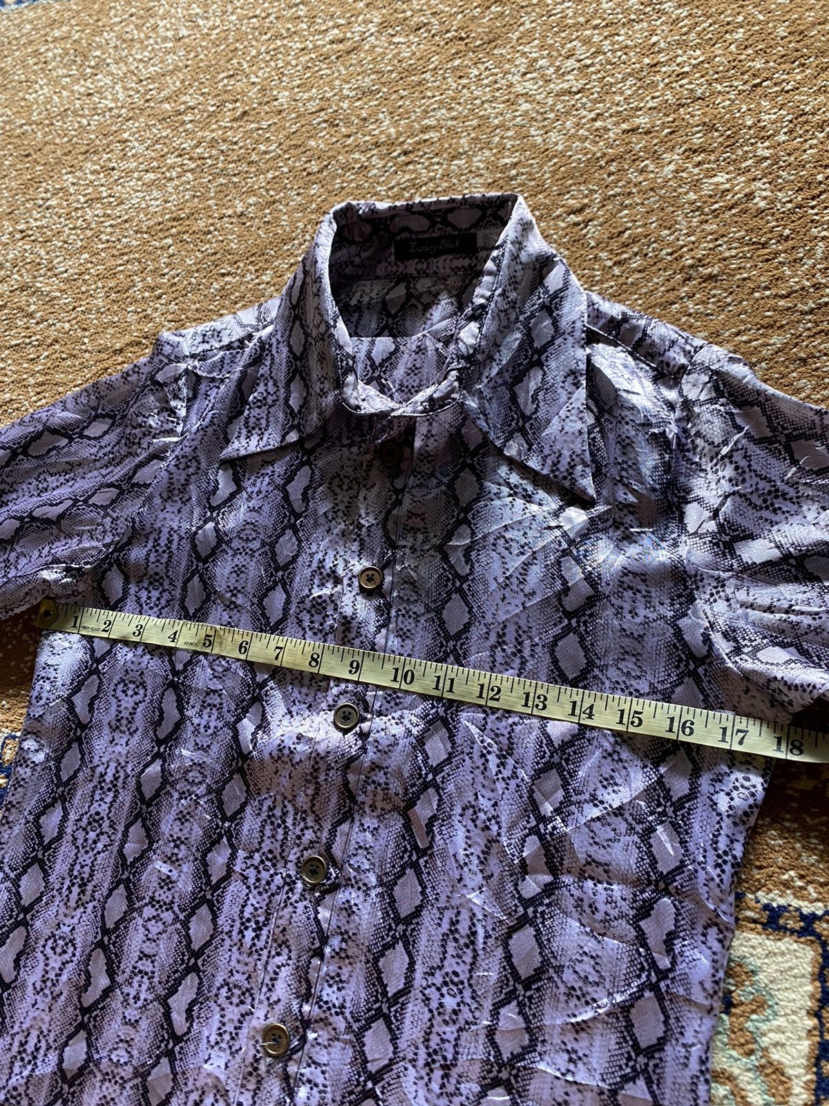 If Six Was Nine Vintage Luxuryblack snakeskin button shirt Size US M / EU 48-50 / 2 - 5 Thumbnail
