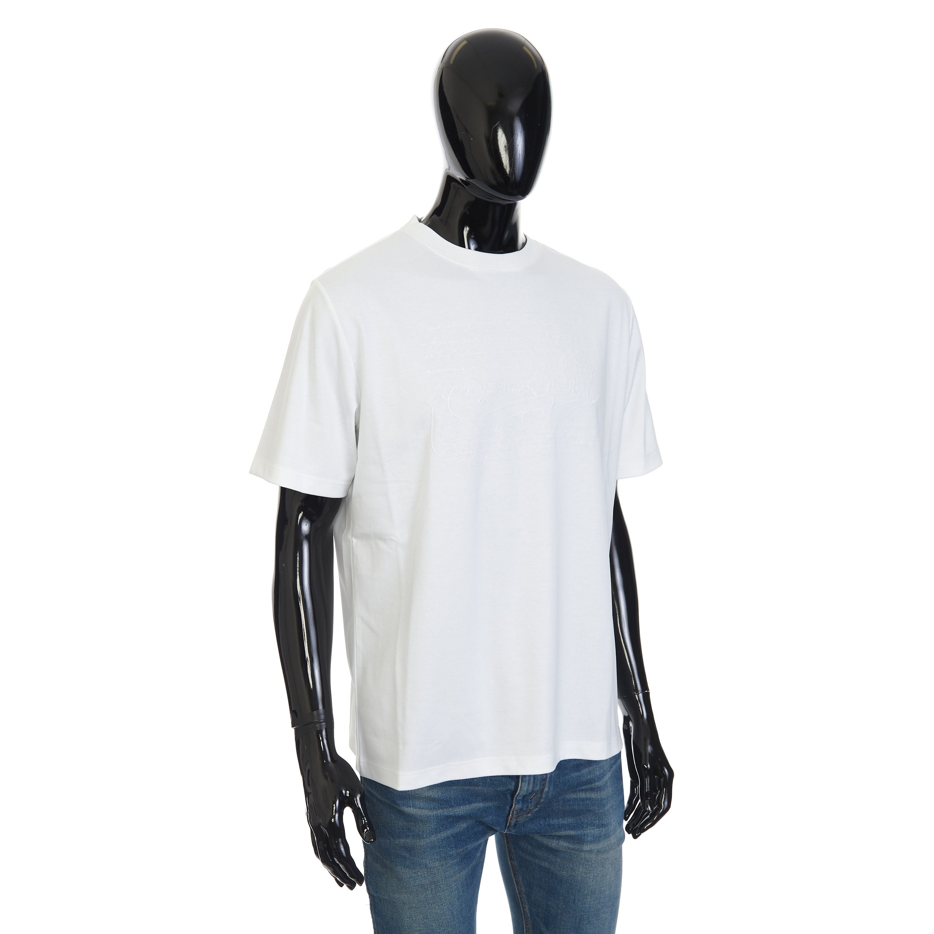 Berluti Embroidered Scritto T-shirt In White Cotton Size US XXL / EU 58 / 5 - 8 Thumbnail