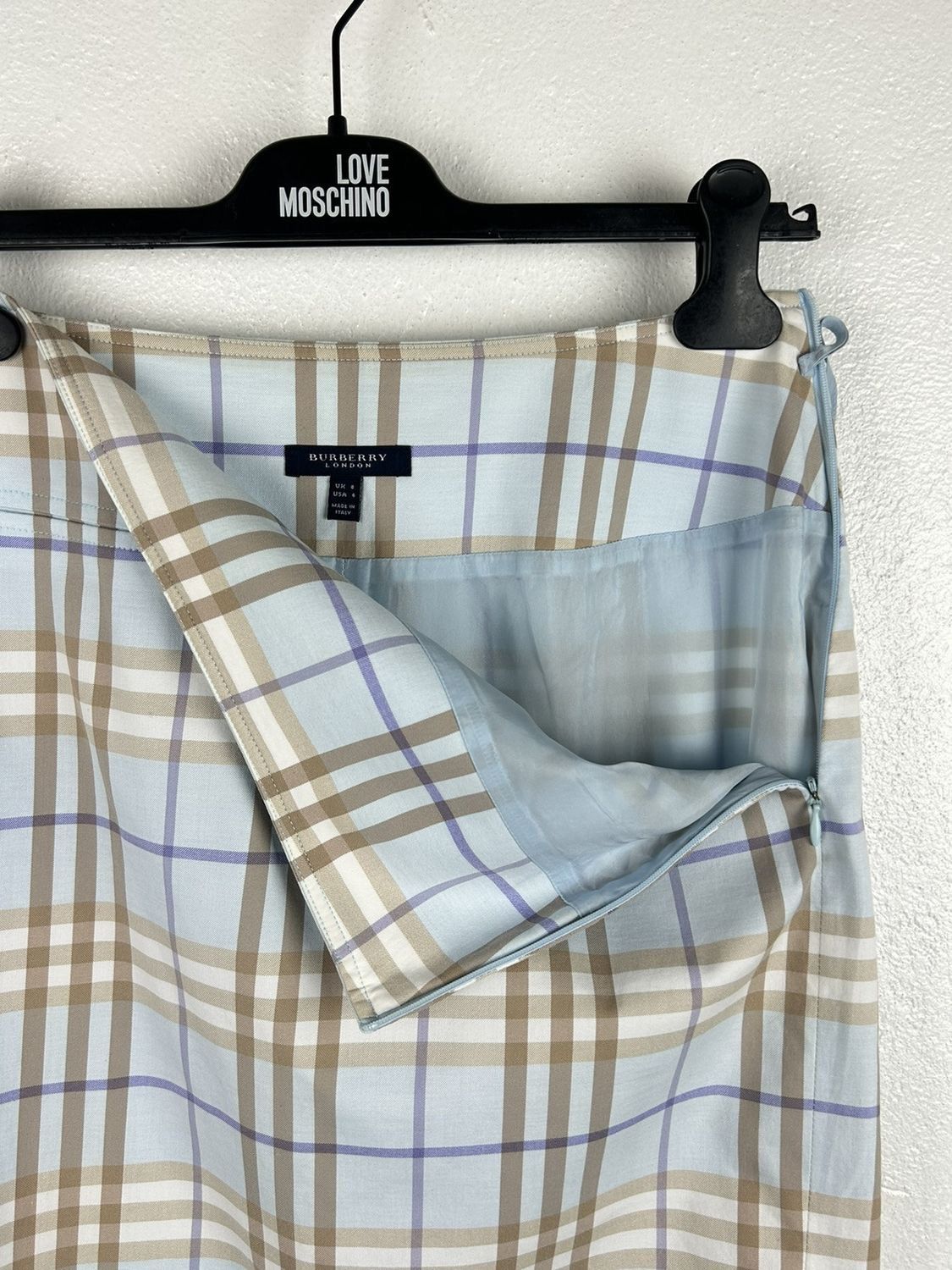 Burberry Burberry Blue Nova Check Pencil Skirt Size US 6 Size 28" / US 6 / IT 42 - 5 Thumbnail