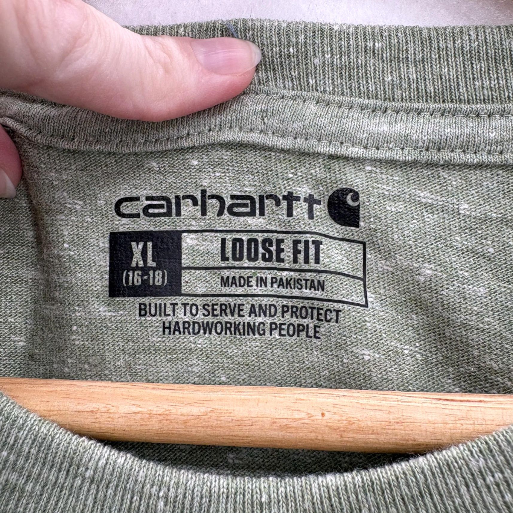 Carhartt Carhartt Shirt Womens XL Green Loose Fit Heavyweight Pocket Tee K87-W Workwear Size XL / US 12-14 / IT 48-50 - 4 Thumbnail
