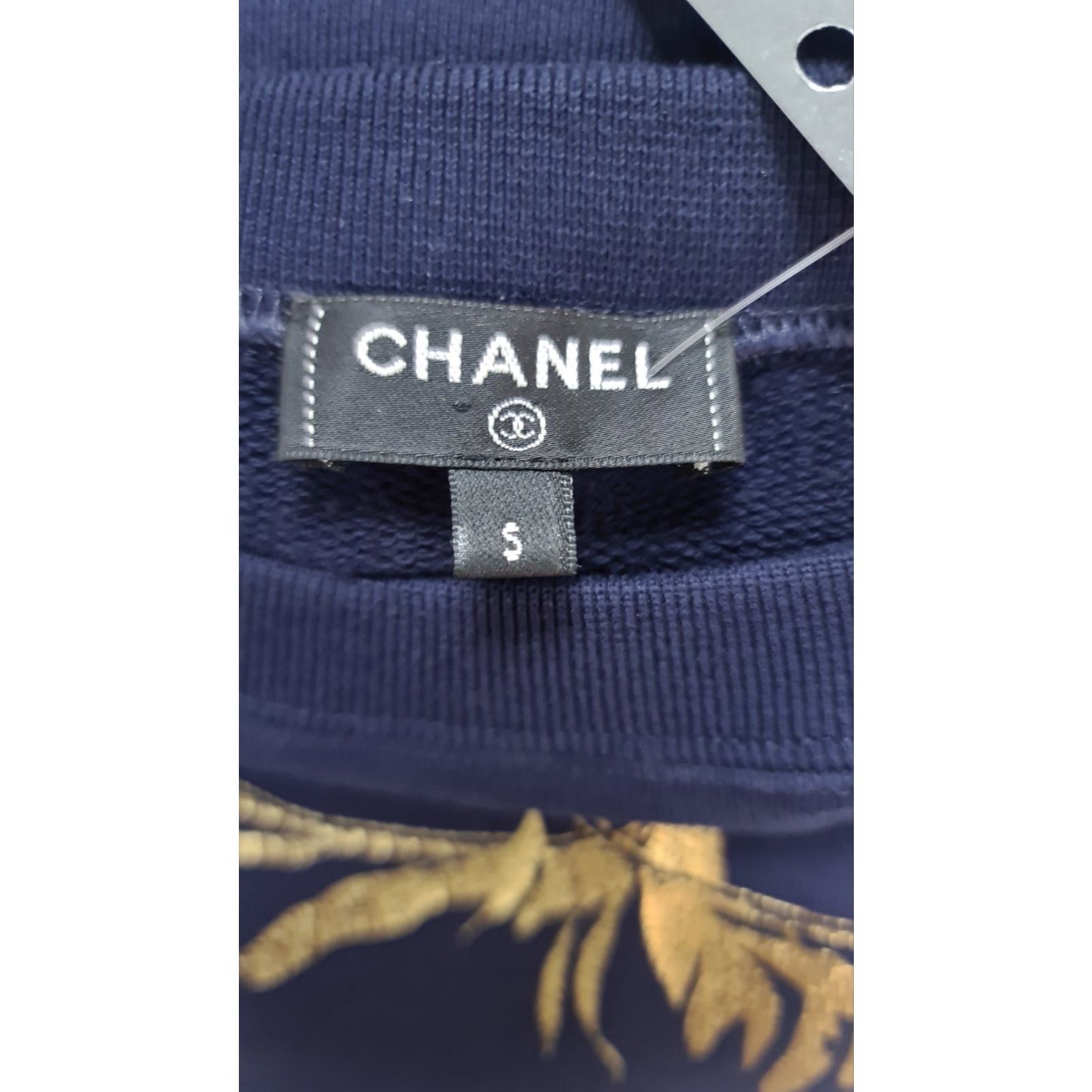 Chanel Chanel Navy Blue Grecian CC Print Cotton T-Shirt Sz.S Size S / US 4 / IT 40 - 6 Thumbnail