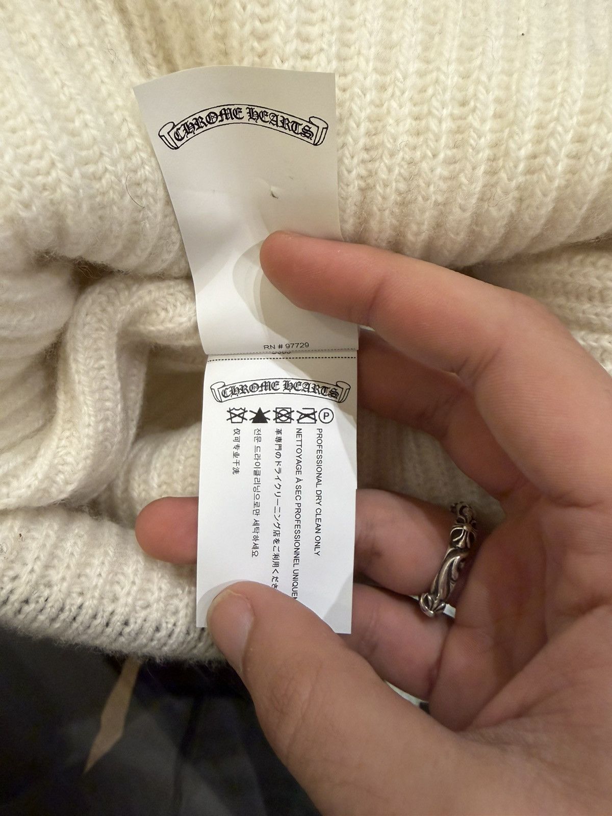 Chrome Hearts Chrome Hearts ‘Big Daddy’ Cashmere Beanie - White Size ONE SIZE - 6 Thumbnail