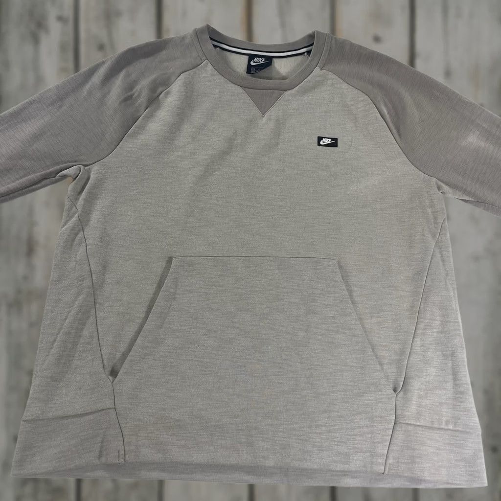 Nike Nike Men's XL Sweatshirt Nike Sportswear Crewneck Pullover Beige Desert Sand Heather/Pumice 928465-008 Size US XL / EU 56 / 4 - 1 Thumbnail