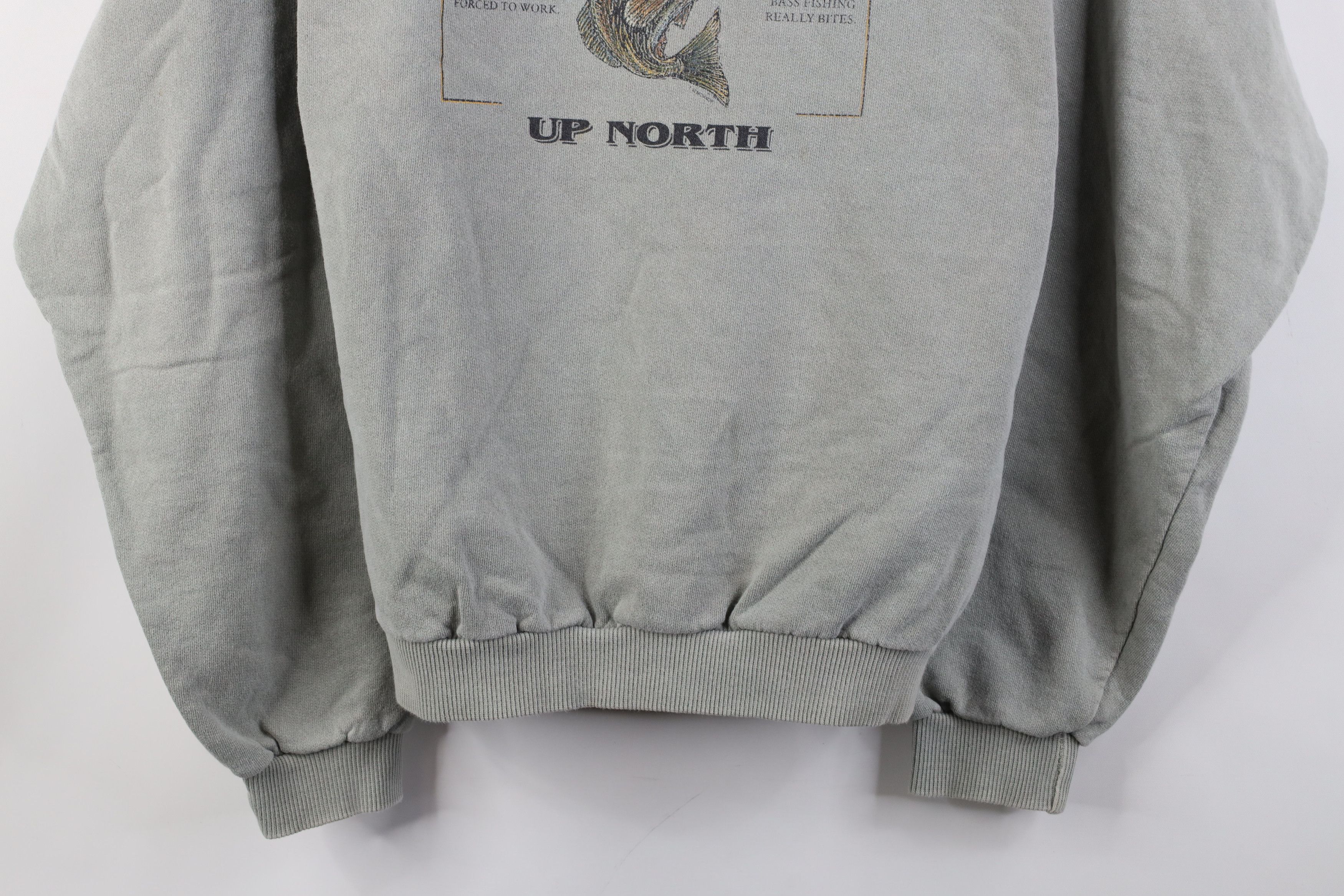 Vintage Vintage 90s Streetwear Pigment Fishing Up North Sweatshirt Size US M / EU 48-50 / 2 - 3 Thumbnail