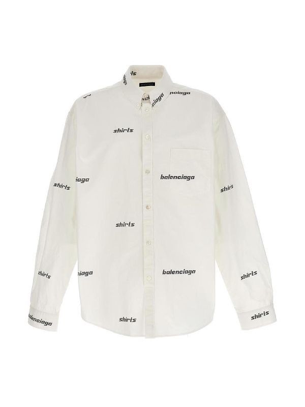 Balenciaga o1la1rc1a0325 Shirt All Over Shirt Large Fit in White Size US L / EU 52-54 / 3 - 1 Thumbnail