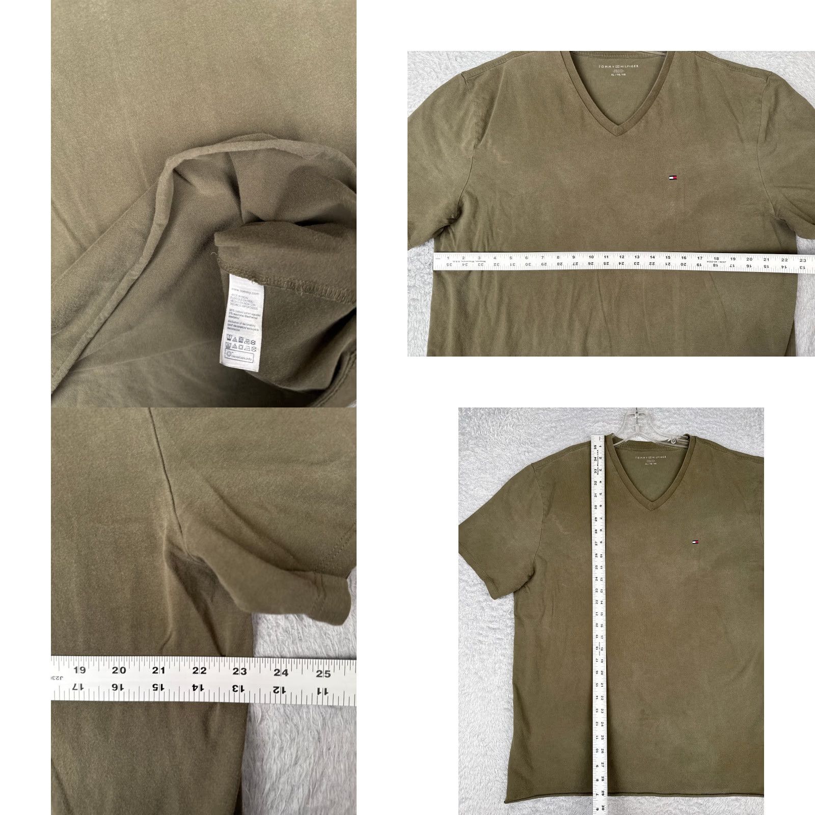 Tommy Hilfiger Tommy Hilfiger Shirt Adult XL Green V-Neck Cotton Jersey Short Sleeve Embroidered Logo Mens Size US XL / EU 56 / 4 - 8 Thumbnail