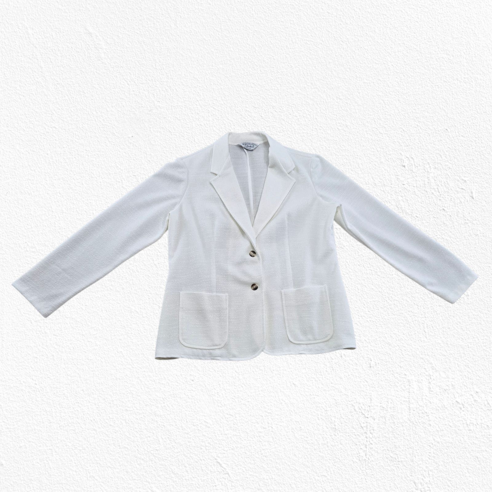 Vintage 90s White Structured Blazer Size Medium Size M / US 6-8 / IT 42-44 - 3 Thumbnail