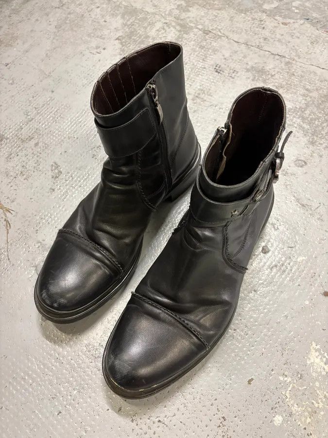 Vintage Paciotti Black Leather Harness Chelsea Boots Size US 9 / EU 42 - 5 Thumbnail