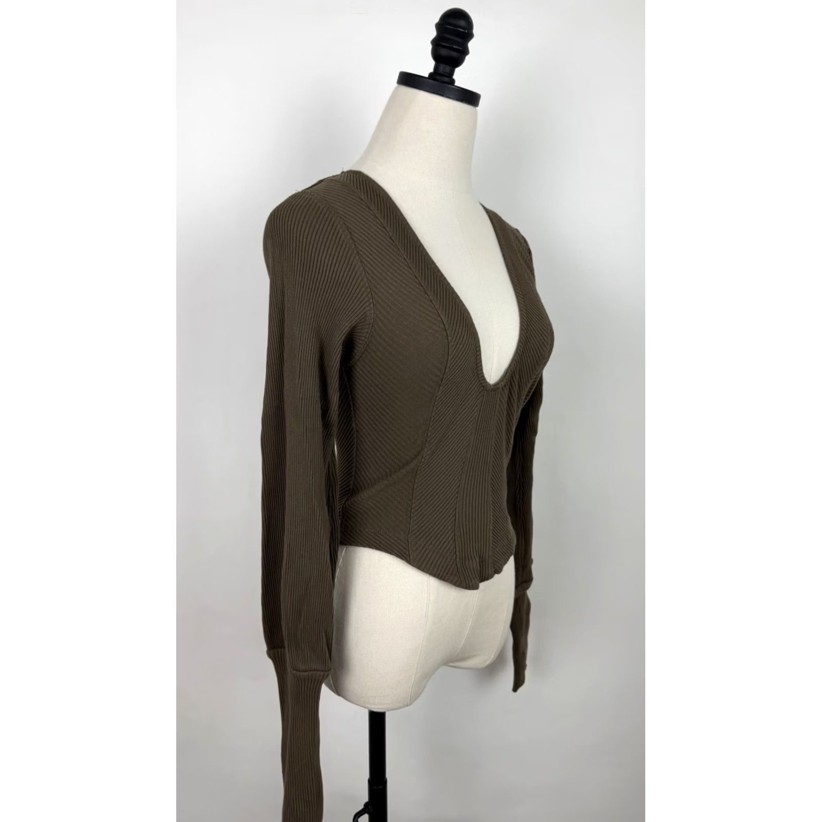 Free People Free People Corset Top Womens Small Petra Cropped Shirt Long Sleeve Peasant Top Size S / US 4 / IT 40 - 5 Thumbnail