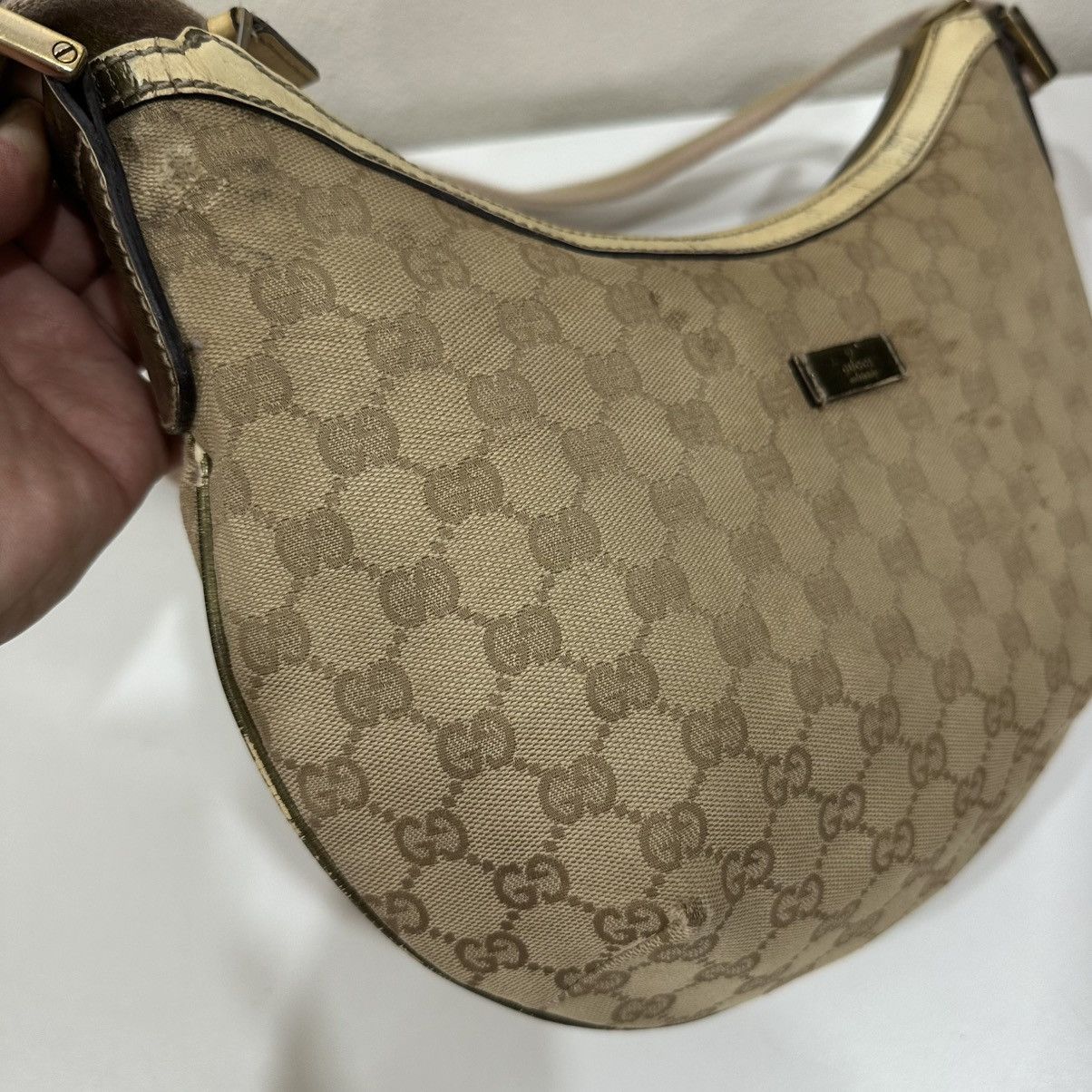 Gucci GUCCI GG HALF MOON CANVAS CROSSBODY BAG 18 Size ONE SIZE - 7 Thumbnail