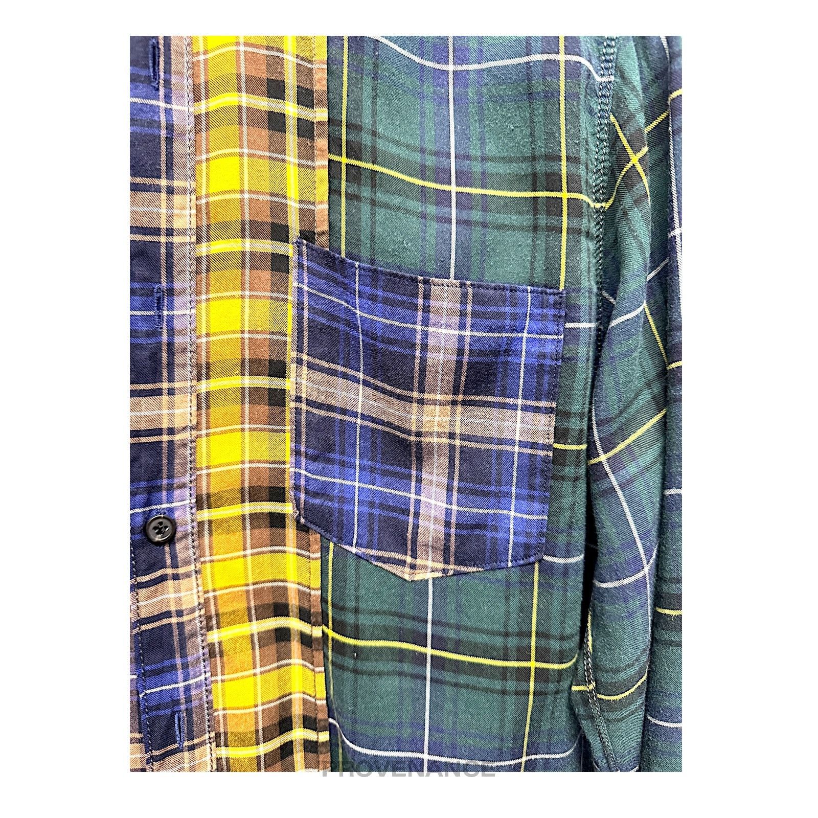Lanvin 🔴 Lanvin Patchwork Flannel Shirt - Multicolor Plaid 37 14.5 Size US XS / EU 42 / 0 - 5 Thumbnail