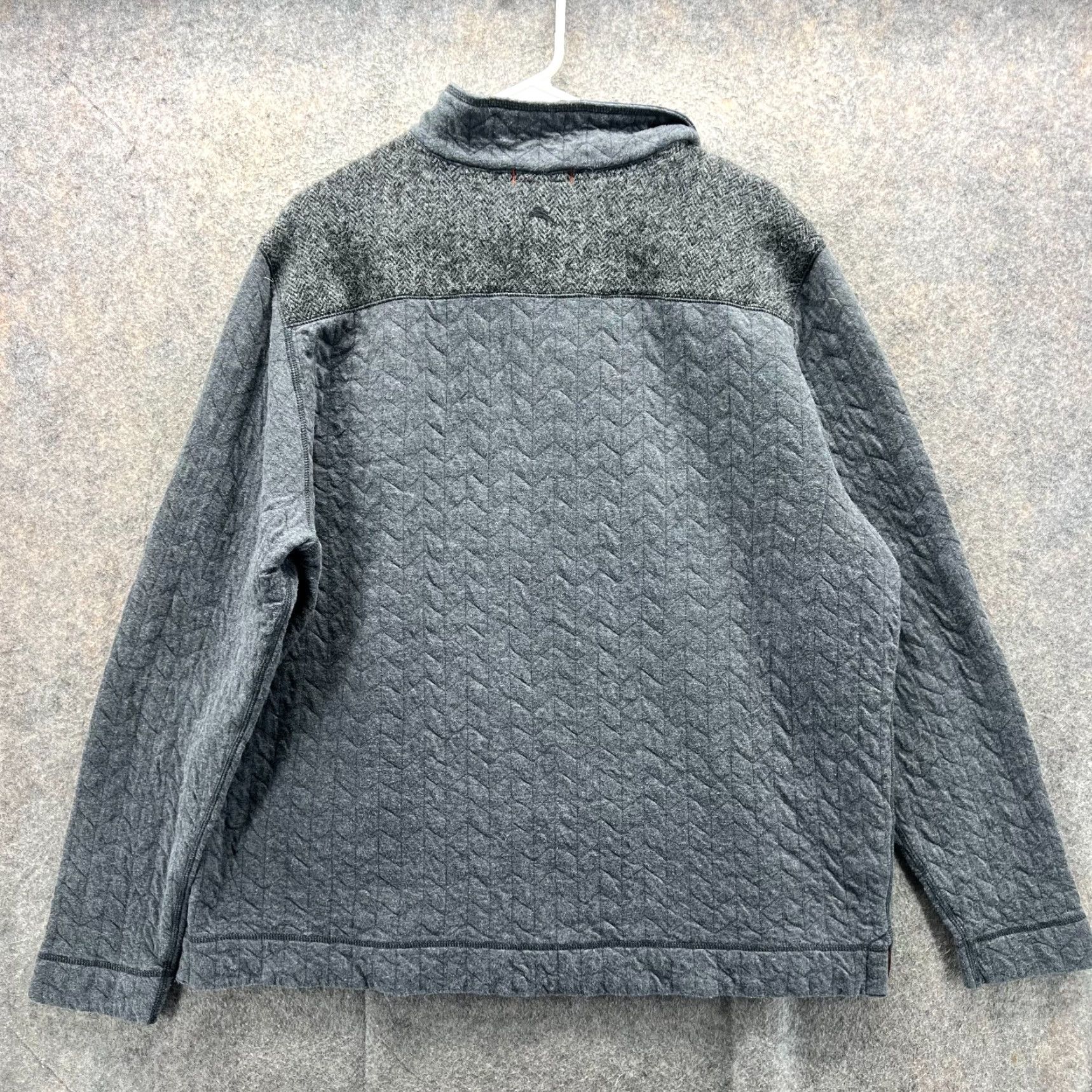 Tommy Bahama Tommy Bahama Pullover Sweater Men XXL Gray Quilted Cotton Blend Mock Neck Cardigan? Size US XXL / EU 58 / 5 - 2 Thumbnail