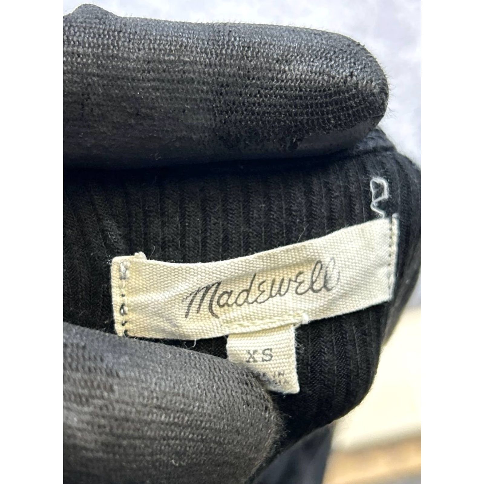 Madewell Madewell Dress Xs Womens Black Ribbed Knit Size XS / US 0-2 / IT 36-38 - 3 Thumbnail