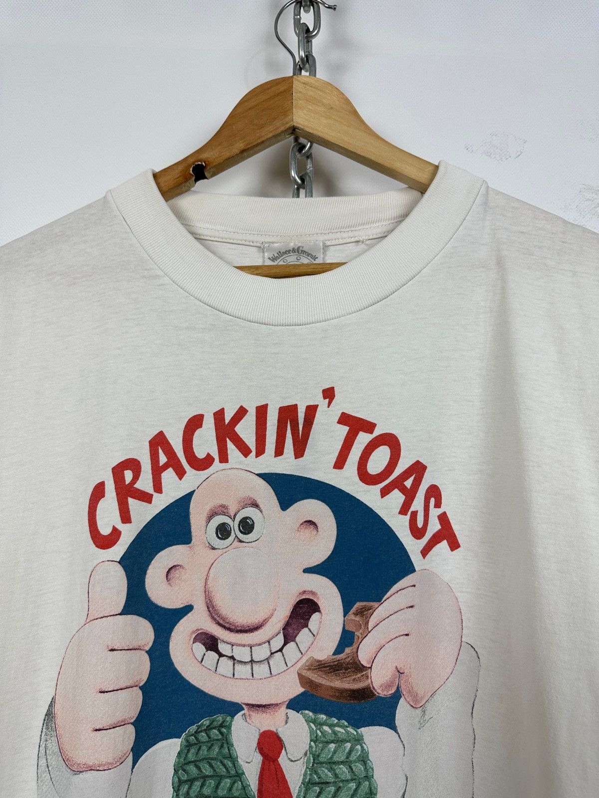 Cartoon Network 1989 Vintage Wallace & Gromit Crackin Toast T-Shirt Size US XL / EU 56 / 4 - 6 Thumbnail
