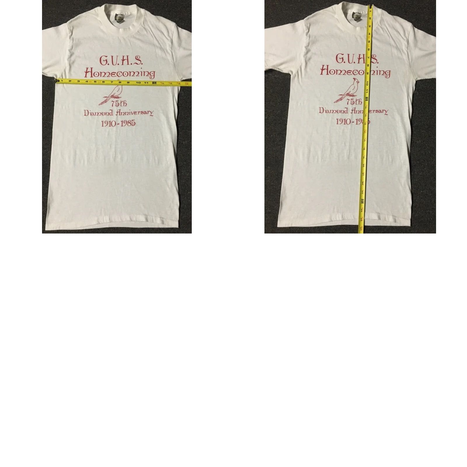 Vintage VINTAGE 80s GUHS Homecoming Shirt XS White USA Cardinal School Track Grunge PE 90s Single Stitch T-Shirt Mens, University, Sports Size US XS / EU 42 / 0 - 8 Thumbnail
