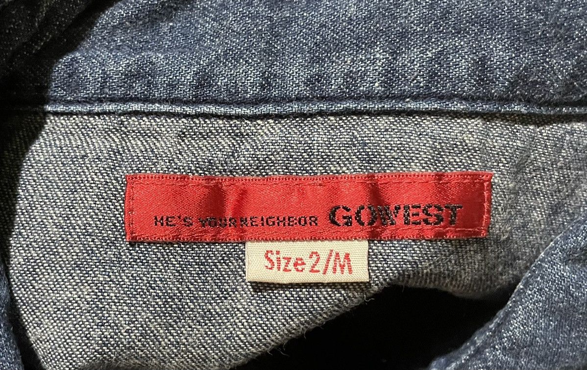 Japanese Brand GOWEST PEARL SNAP BUTTON STUDDED DENIM SHIRT Size US M / EU 48-50 / 2 - 3 Thumbnail