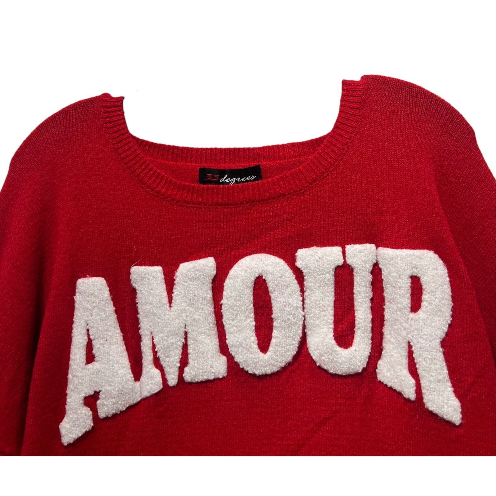 Other 33 Degrees - Women's Red Sweater - Amour Graphic - Red - XXL Size XXL / US 16-18 / IT 52-54 - 13 Thumbnail