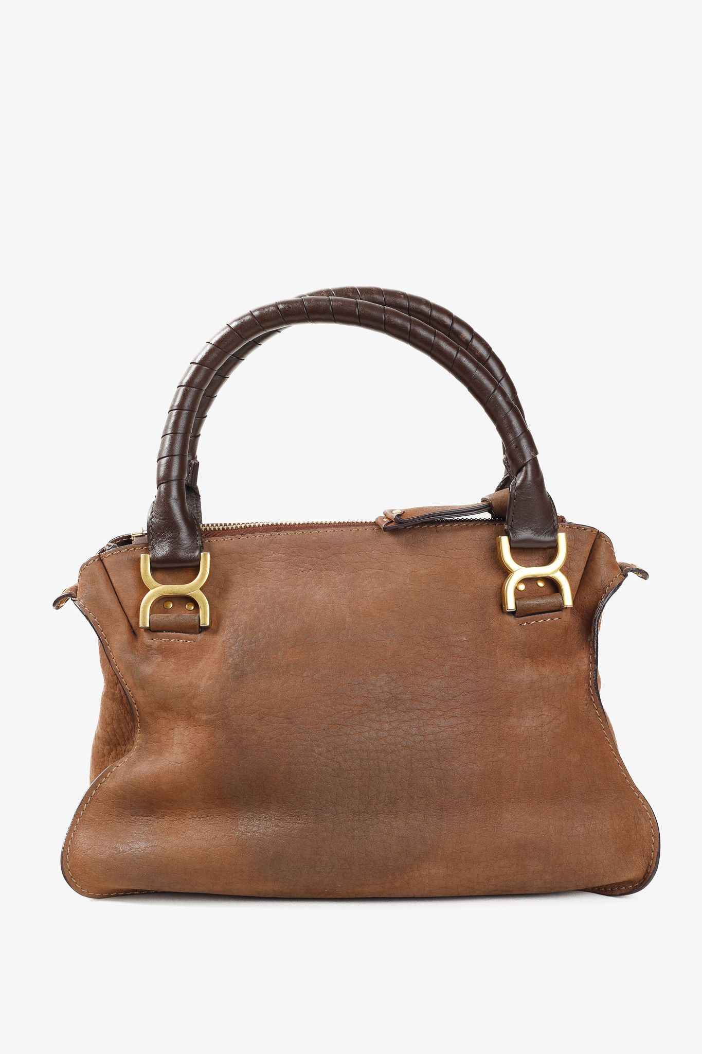 Chloe Chloe Marcie Brown Nubuck-Leather Shoulder Bag Size ONE SIZE - 4 Thumbnail