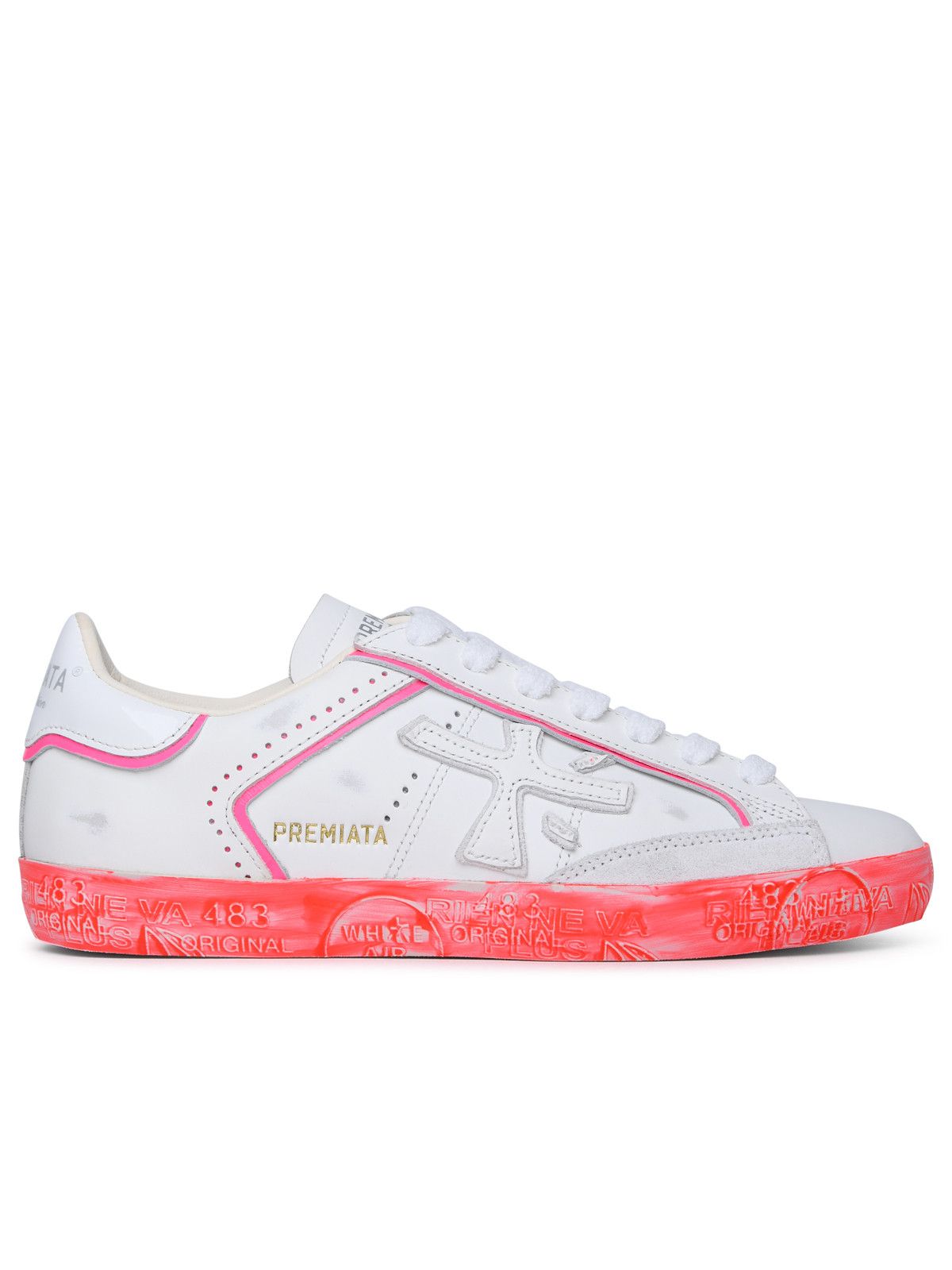 image of Premiata White Leather Sneakers, Women's (Size 7)