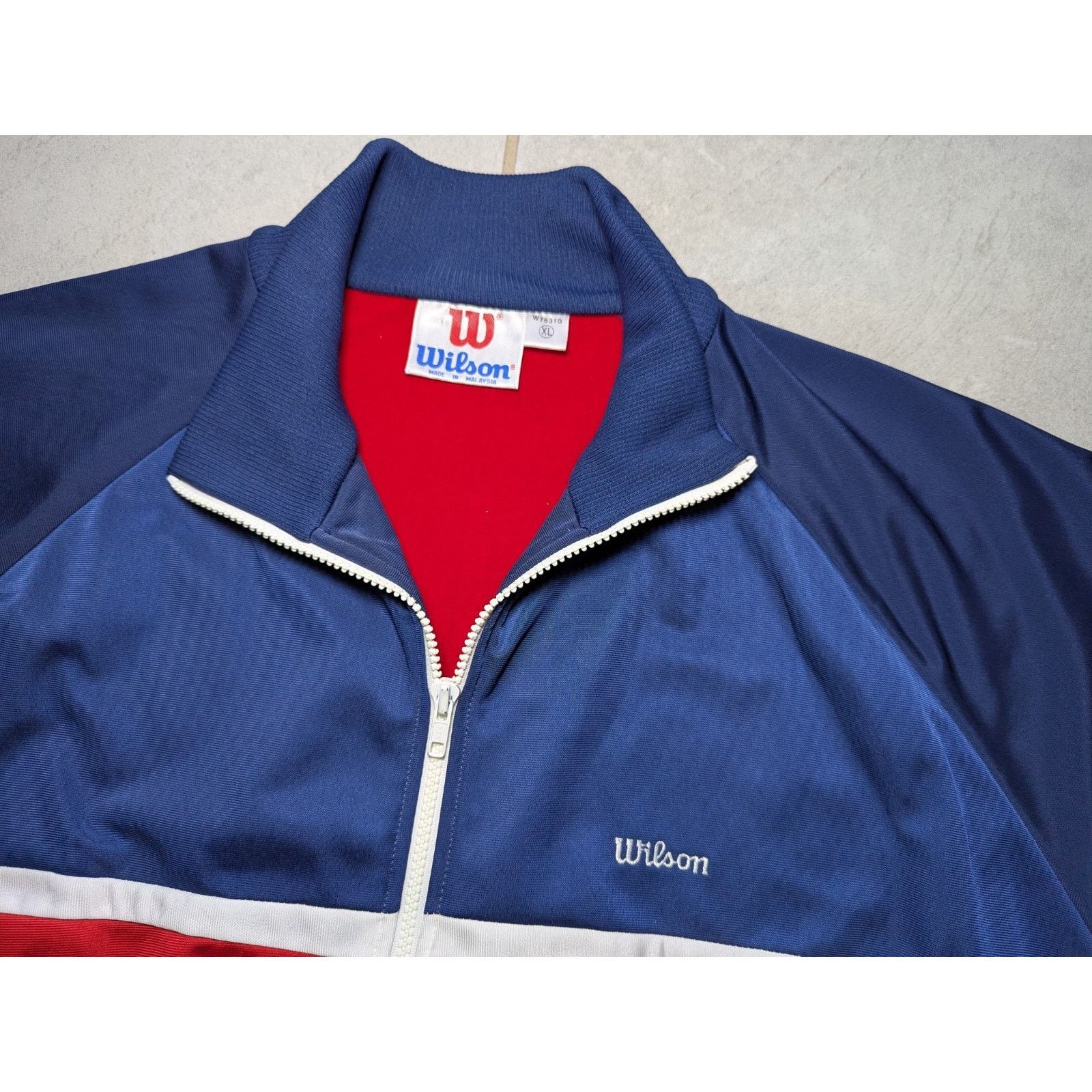 Wilson Vintage Wilson Men's XL Full Zip Track Jacket Blue Red Size US XL / EU 56 / 4 - 4 Thumbnail