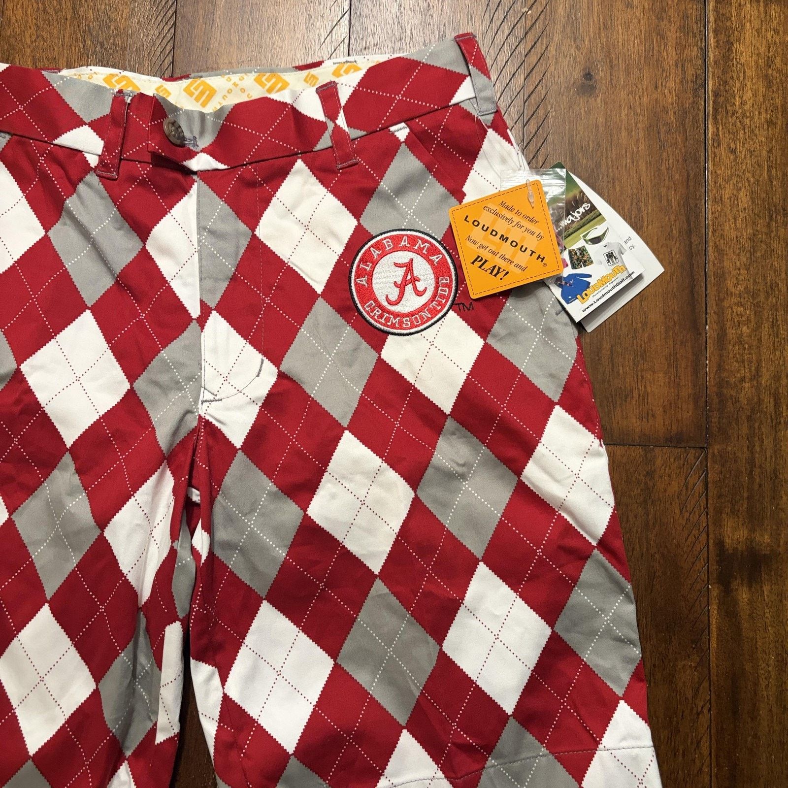 Vintage Alabama Crimson Tide Shorts Mens 30 Argyle Golf Loudmouth Size US 30 / EU 46 - 3 Thumbnail