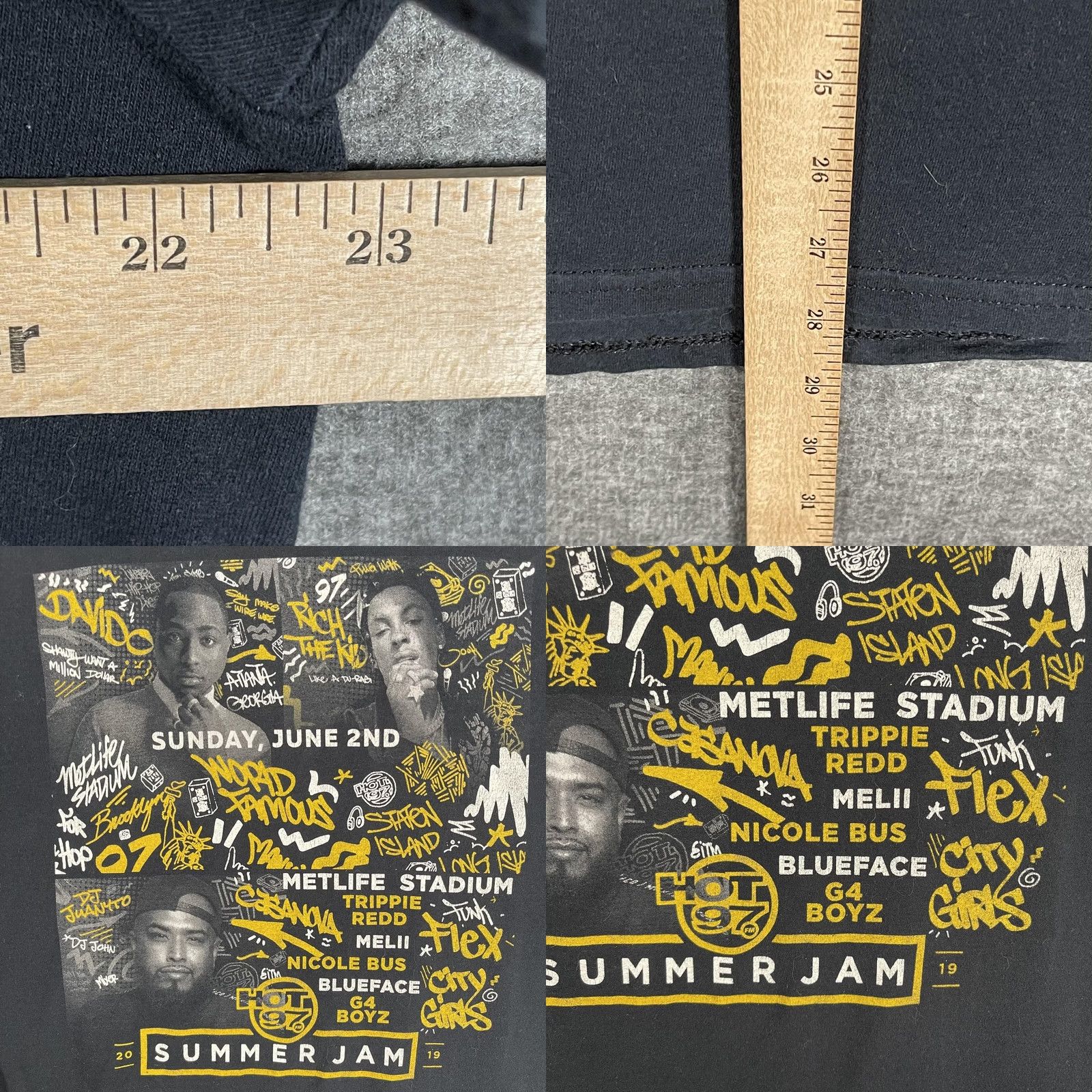 Fruit Of The Loom Hot 97 Summer Jam Shirt Mens XL Black 2019 MetLife Stadium Hip Hop Tee Shirt Size US XL / EU 56 / 4 - 8 Thumbnail