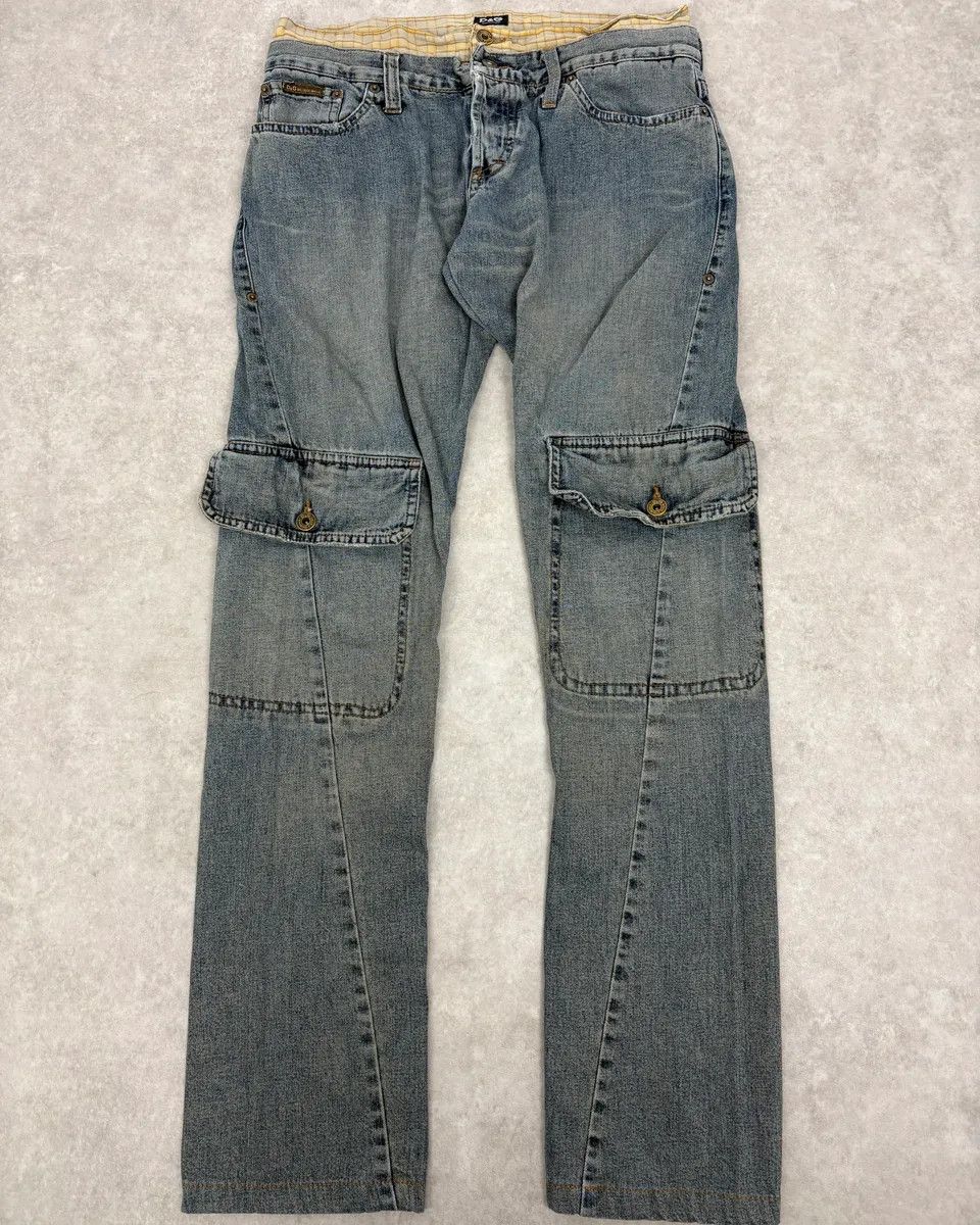 Dolce & Gabbana SS2006 Dolce & Gabbana Double Layer Yellow Tartan Blue Denim Cargo Jeans Size US 30 / EU 46 - 1 Thumbnail