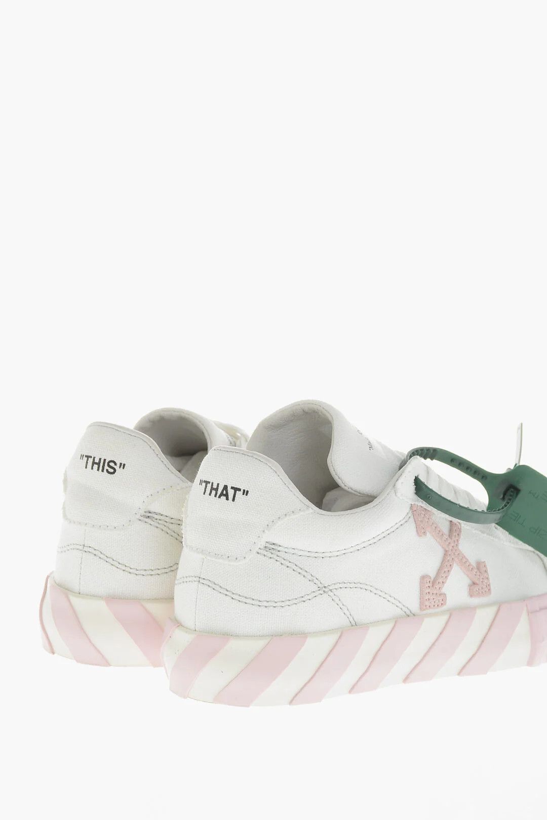 Off-White og1mm0426 Cotton Low-Top Sneakers in White & Pink Size US 5 / IT 35 - 2 Thumbnail
