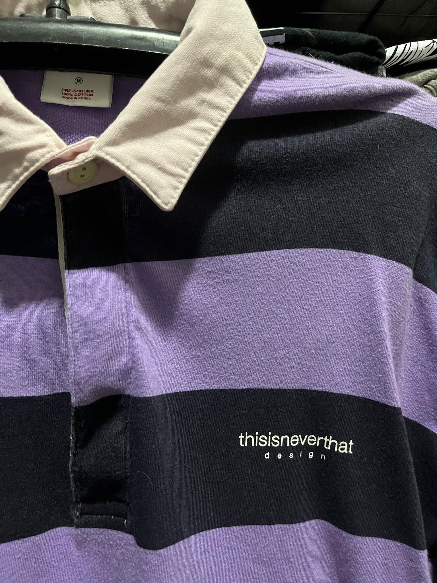 thisisneverthat Thisisneverthat Design Purple Black Striped Polo Shirt Size US M / EU 48-50 / 2 - 3 Thumbnail