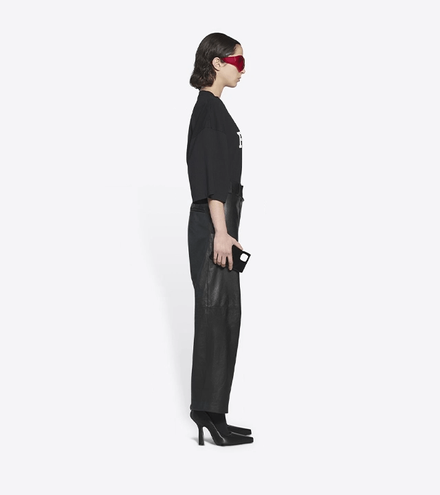 Balenciaga o1in1g1024 Cropped Pants in Black Size 26" / US 2 / IT 38 - 3 Thumbnail