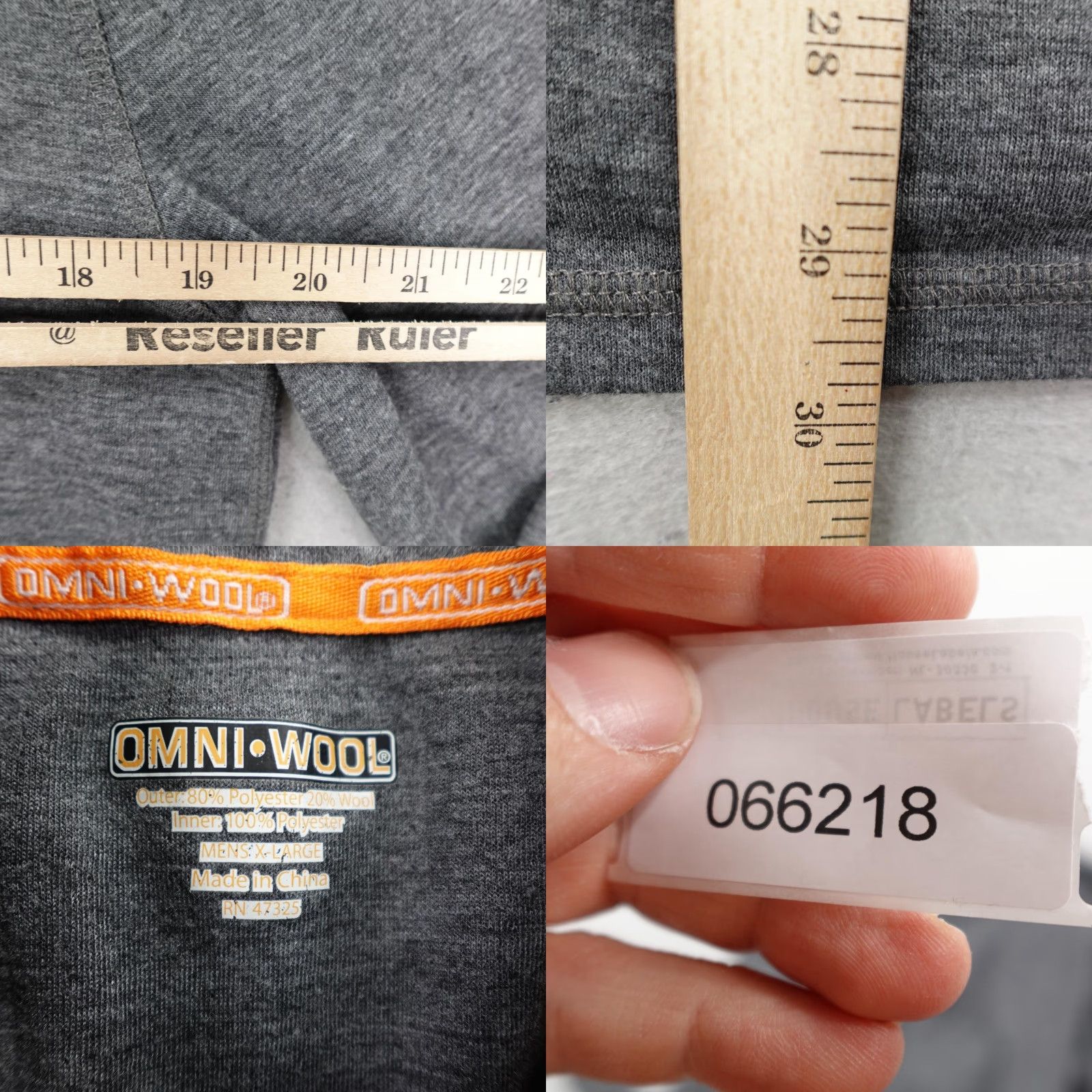 Vintage Omni-Wool Sweater Mens XL Gray 1/4 Zip Pullover Performance Mid Layer Wool Blend Size US XL / EU 56 / 4 - 8 Thumbnail