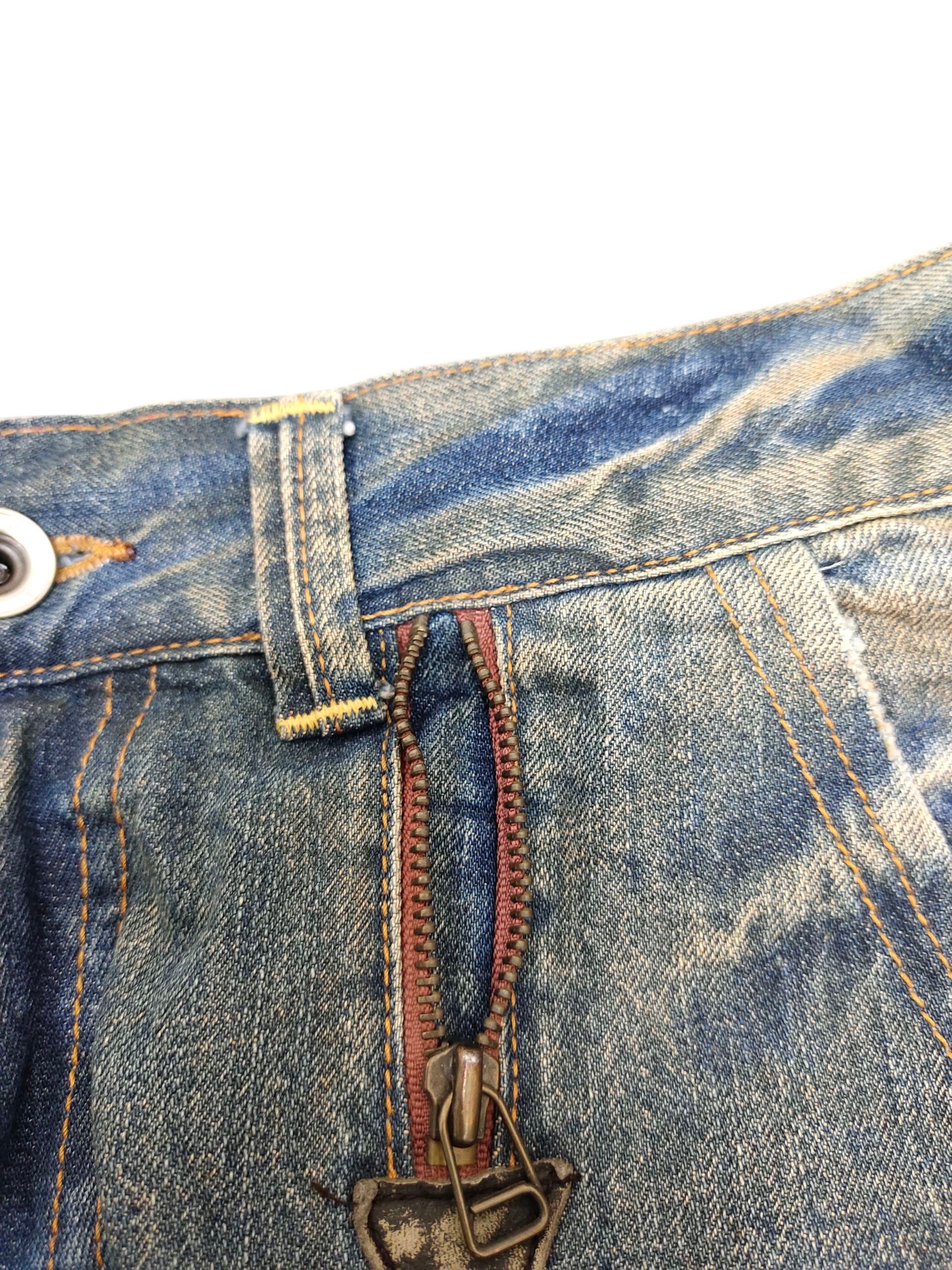Tornado Mart Japanese Brand Cotton Farm Jeans - Clawmark Distress Rusty Size US 33 - 15 Thumbnail