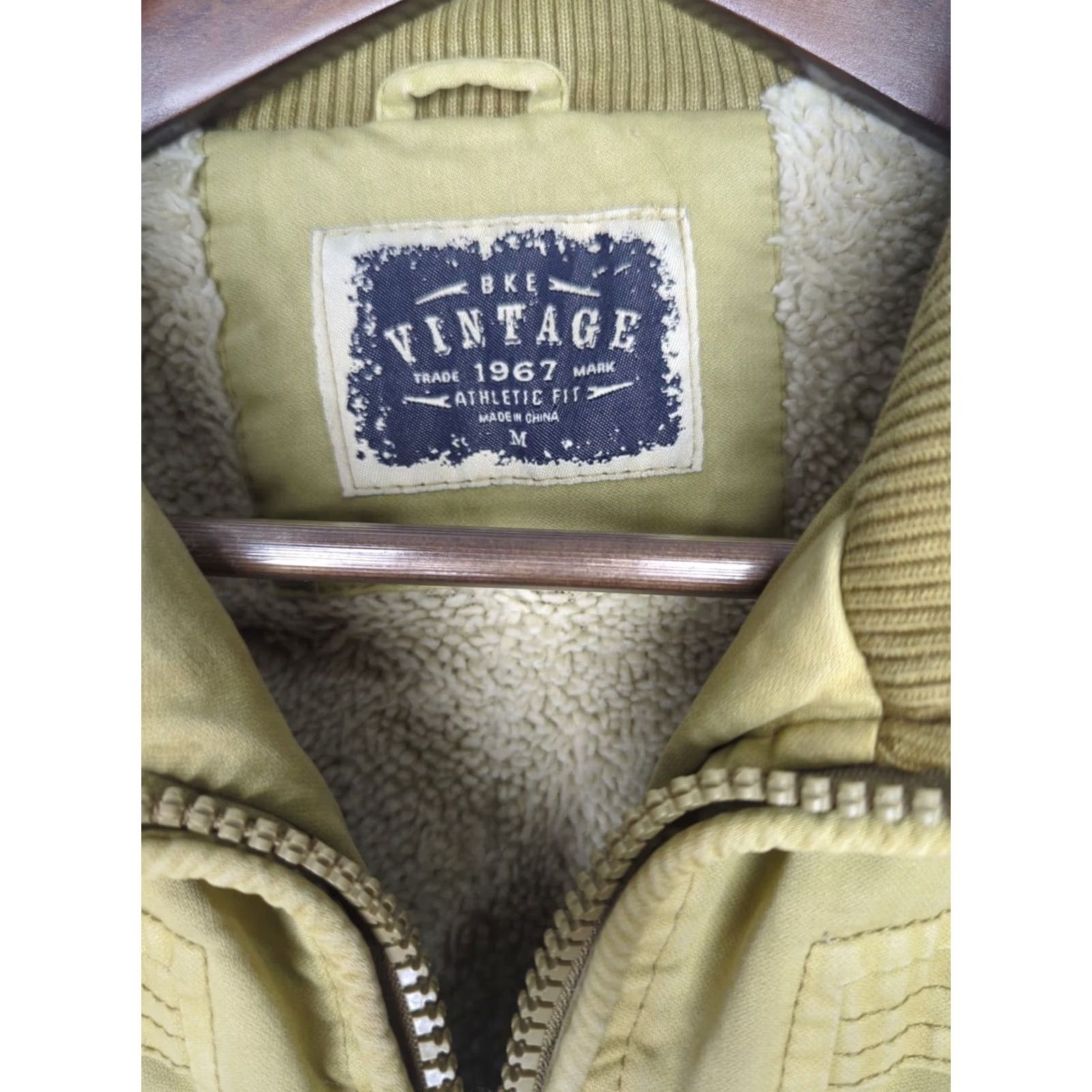 BKE VINTAGE BKE Jacket Riding Coat Sherpa Canvas Beige Medium Mens 1967 Distressed Size US M / EU 48-50 / 2 - 5 Thumbnail