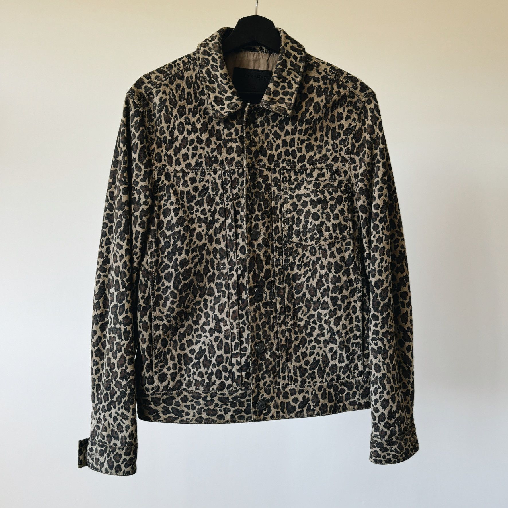 Allsaints AllSaints Leopard Suede Jacket – Men's S – 100% Goat Leather Size US S / EU 44-46 / 1 - 1 Thumbnail