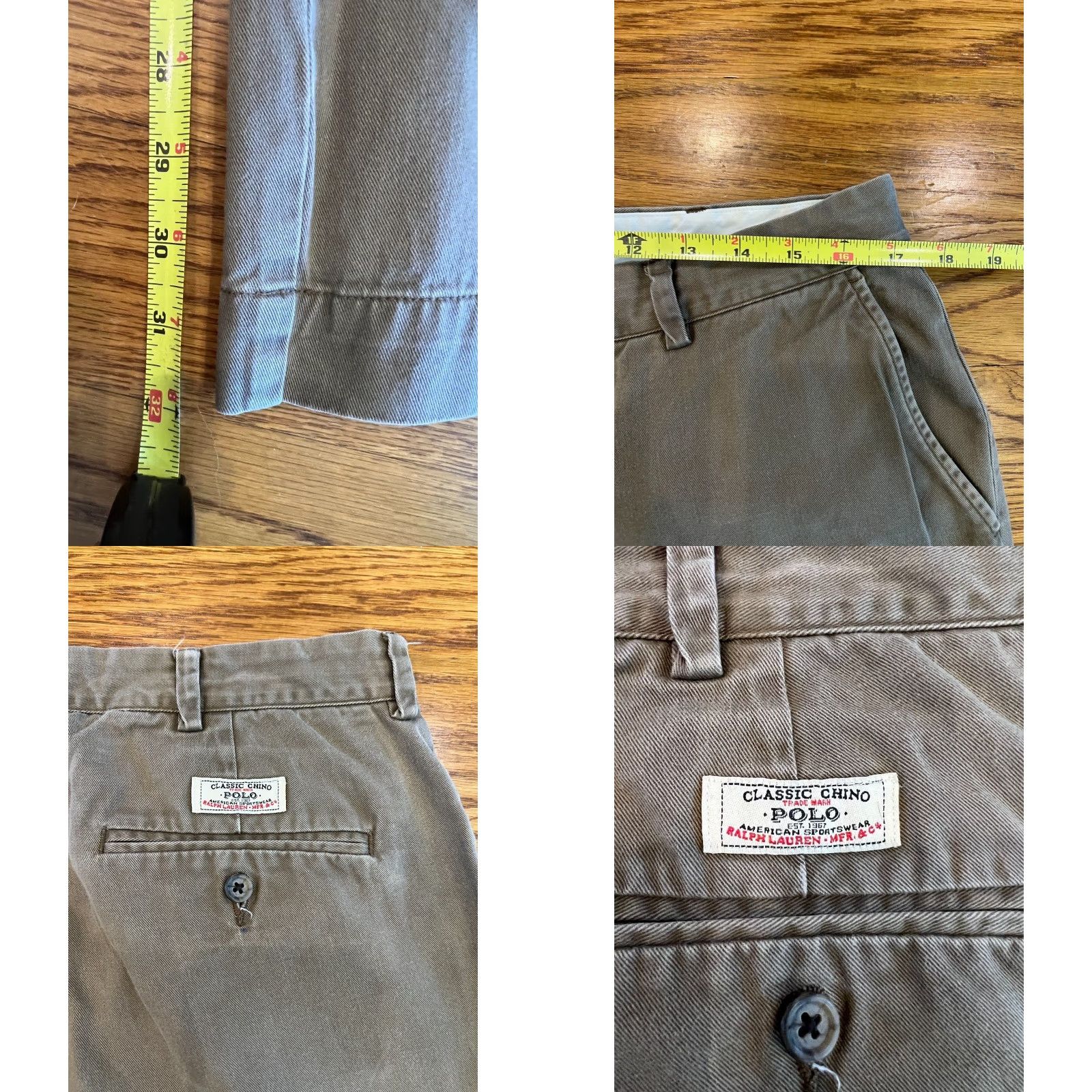 Polo Ralph Lauren VINTAGE Polo Ralph Lauren Chino Pants Mens 36x32 Brown Classic Designer Size US M / EU 48-50 / 2 - 8 Thumbnail