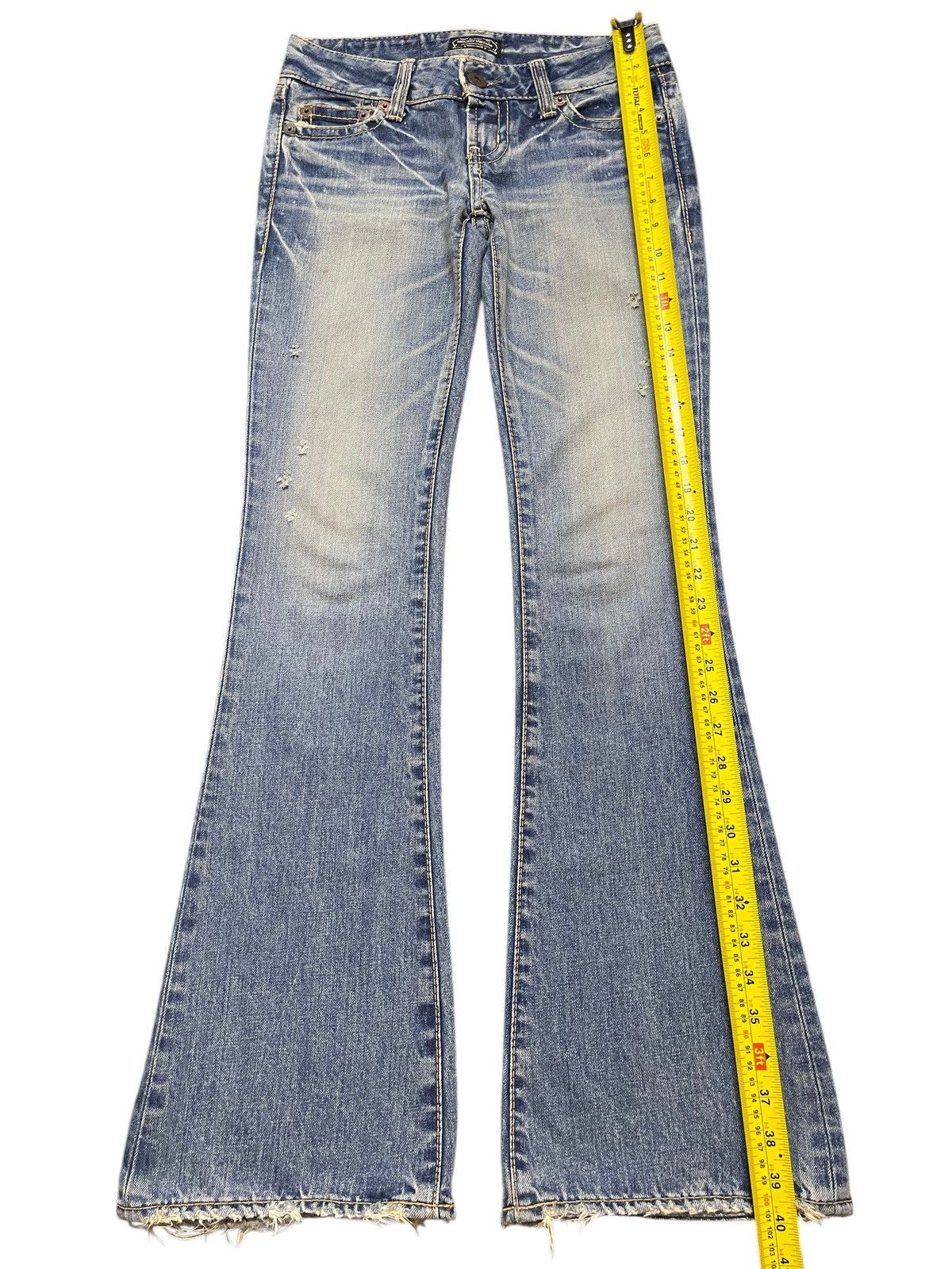 Hysteric Glamour Vintage Japanese Brand Blue Faded Ocean Wash Flared Jeans Size US 28 / EU 44 - 13 Thumbnail