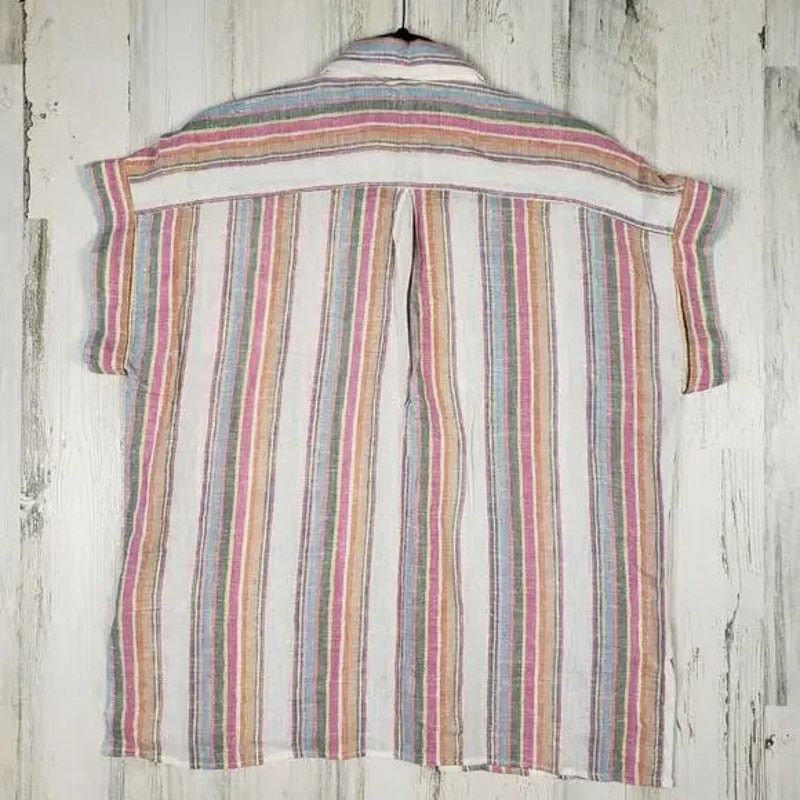 Other Velvet Heart Linen Blend Striped Button Up Blouse Medium Size M / US 6-8 / IT 42-44 - 10 Thumbnail