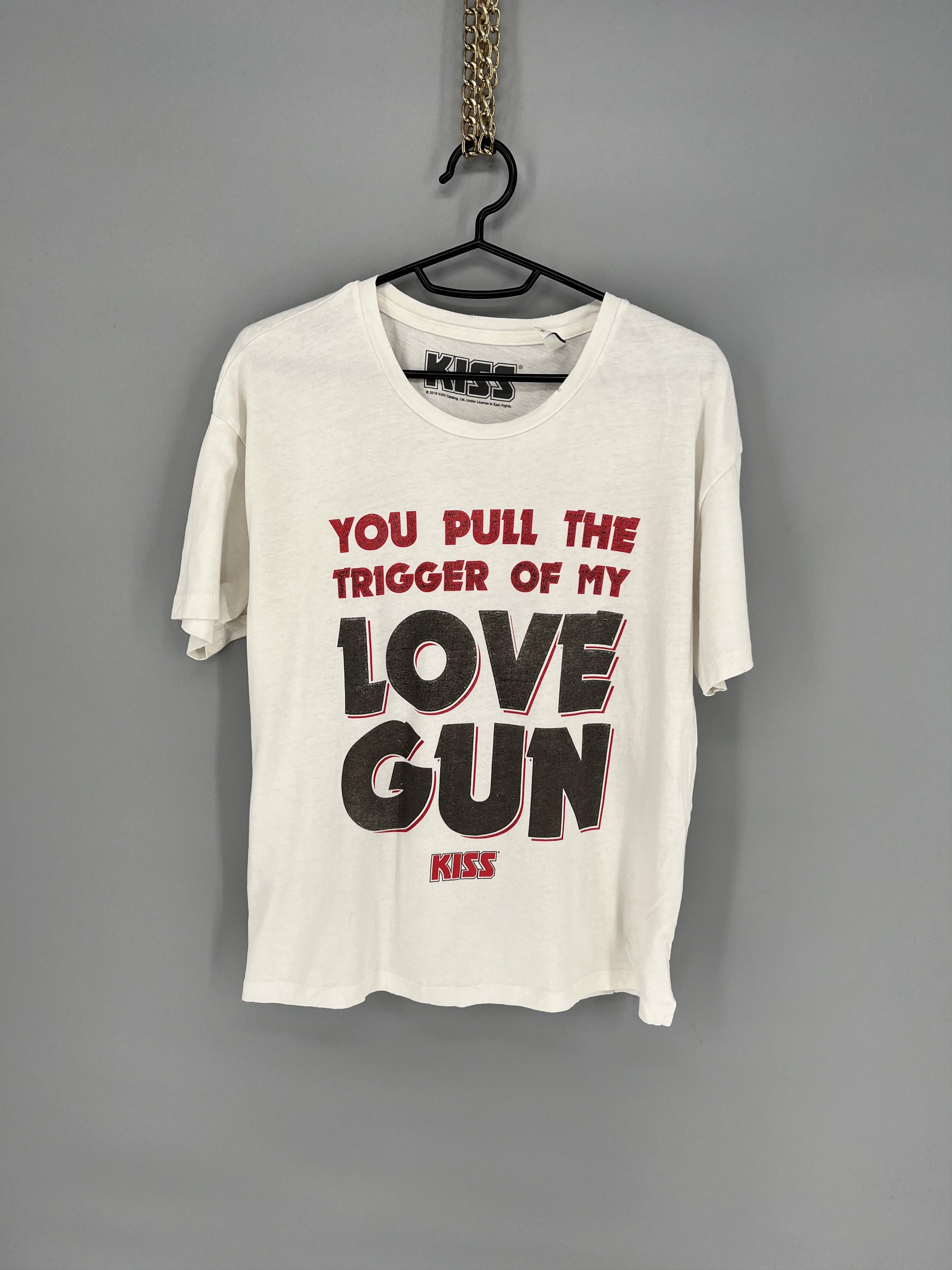 Band Tees Vintage Y2K KISS "You Pull The Trigger Of My Love Gun " Size M / US 6-8 / IT 42-44 - 1 Thumbnail