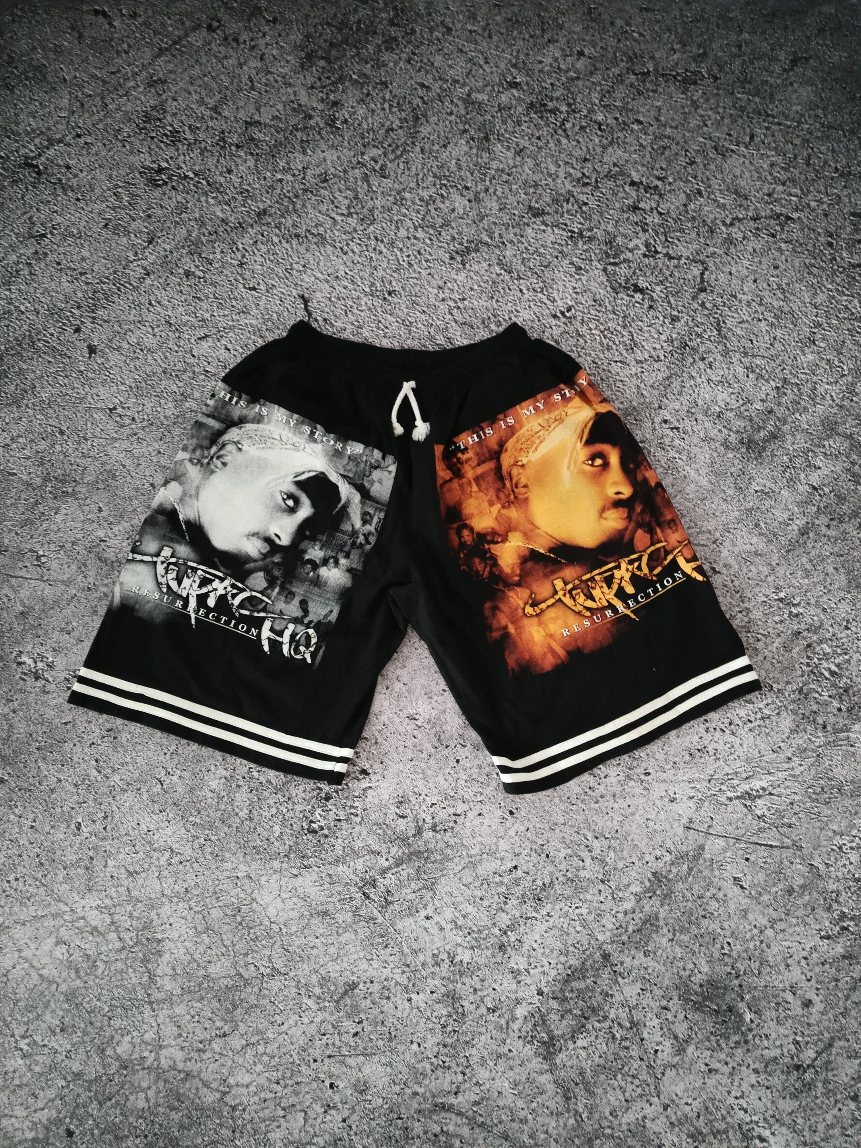 Vintage Tupac Rap sweatpants shorts Size US 34 / EU 50 - 1 Thumbnail