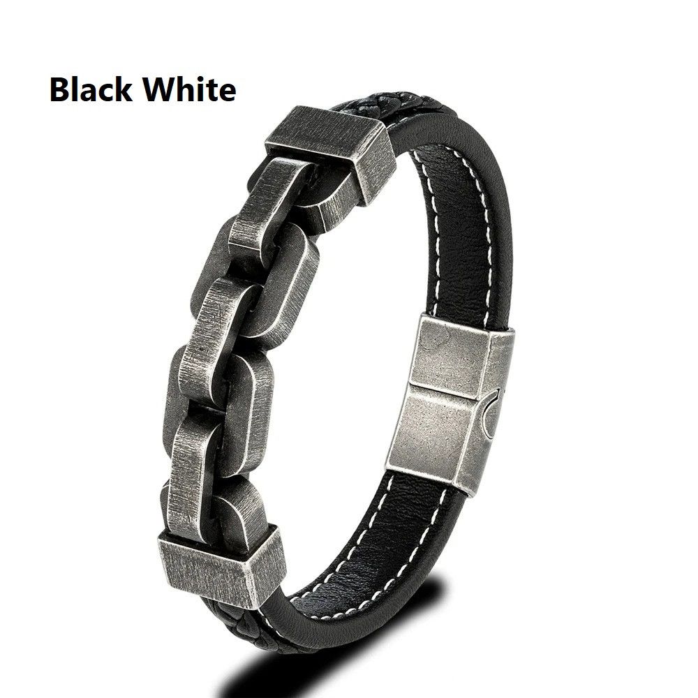 Other Chain Leather Bracelet Accessories Cuff Gift For Him Size ONE SIZE - 7 Thumbnail