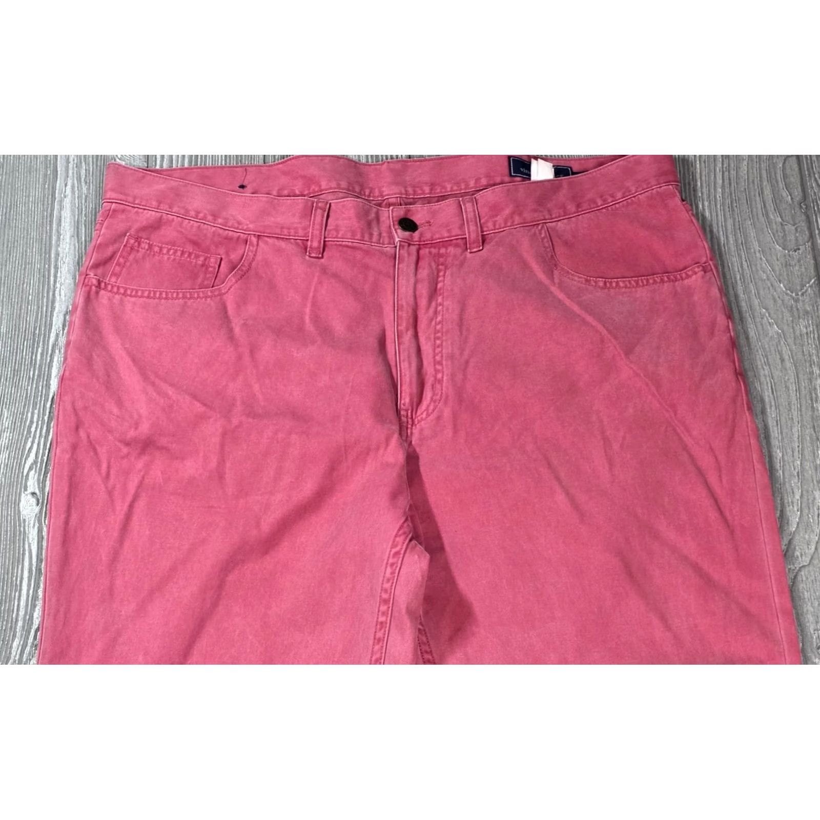 Vineyard Vines VINEYARD VINES 5-Pocket Pant Shirt Mens Pink Cotton Preppy Golf 38 x 32 Regular Modern Casual Business Wedding Size US 38 / EU 54 - 3 Thumbnail