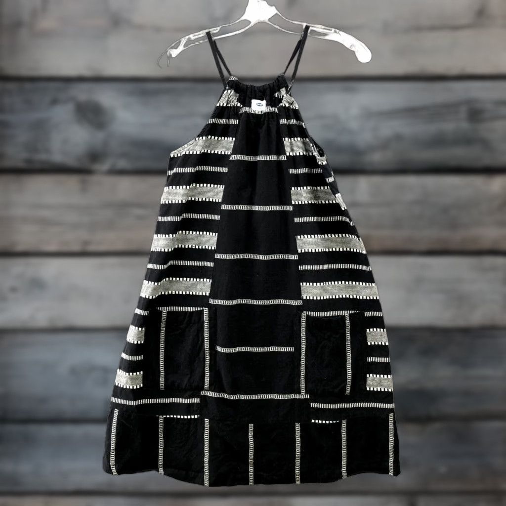 Old Navy Old Navy Cotton Jacquard Black White Sleeveless Shift Dress Womens Small Size S / US 4 / IT 40 - 1 Thumbnail