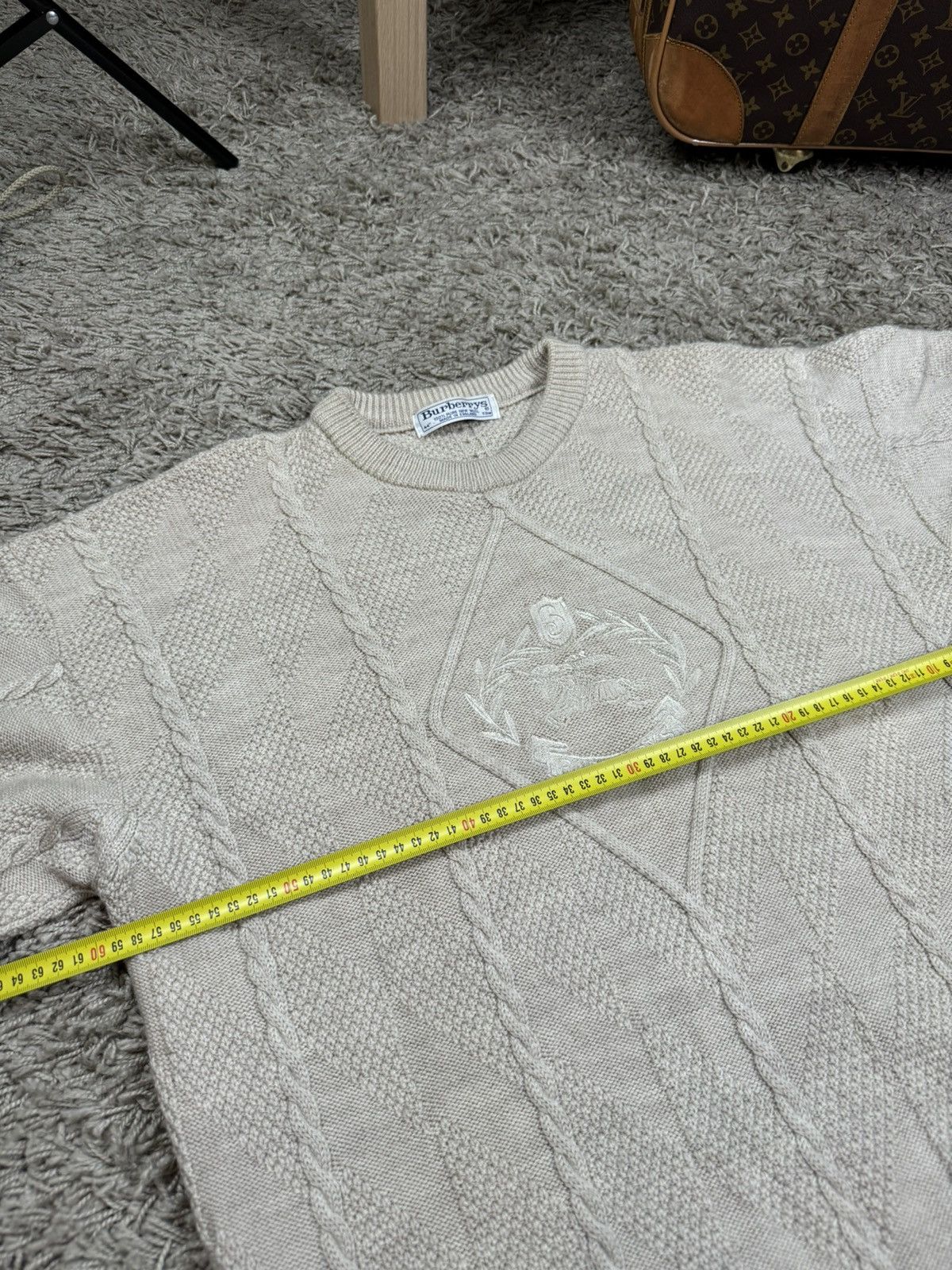 Burberry × Vintage Vintage rare sweater Burberry central logo original item Size US L / EU 52-54 / 3 - 5 Thumbnail